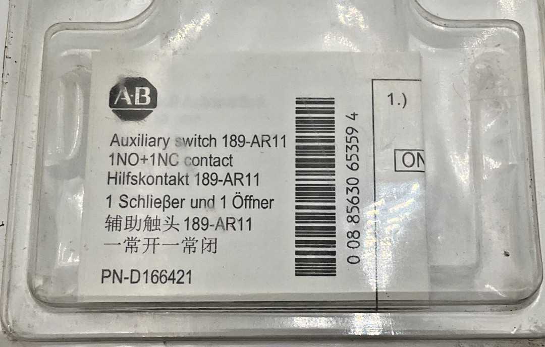 Allen Bradley 189-AR11 Circuit Breaker Auxiliary Contact 189AR11 New (TBI)
