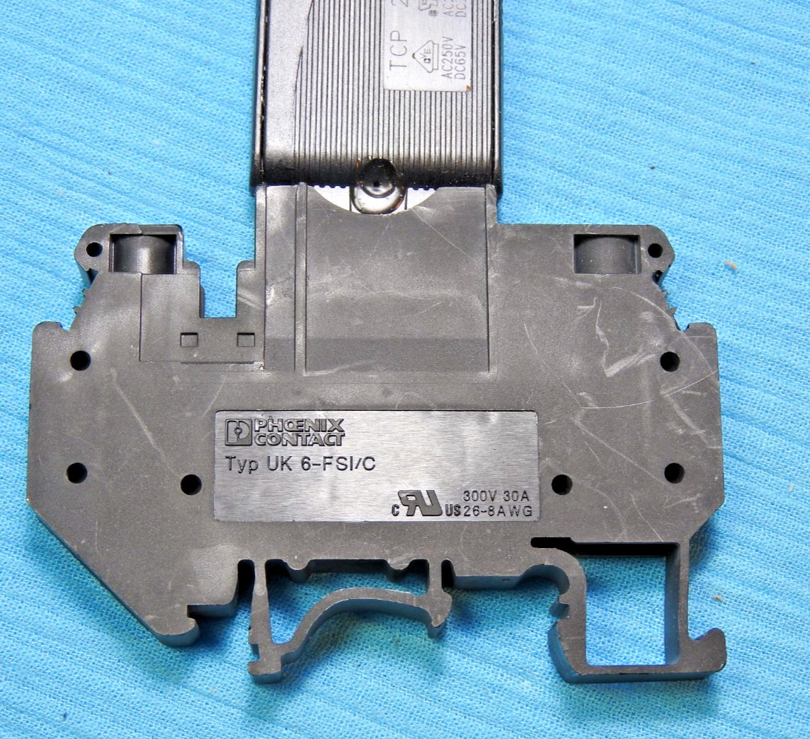 3 Pcs – Phoenix Contact UK 6-FSI/C Terminal Block w/ TCP 2.0A Circuit Breaker