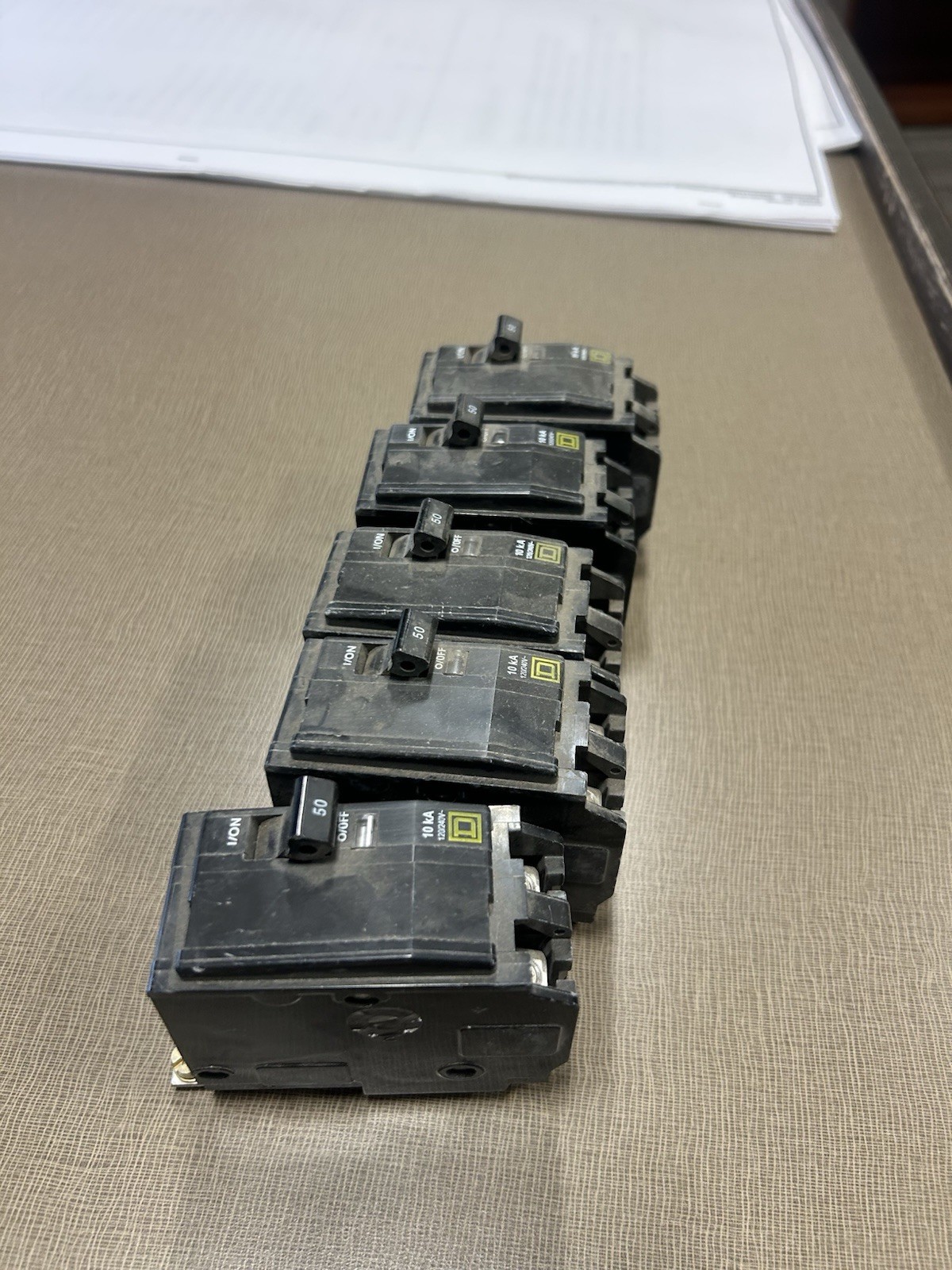 Lot of 5 New Square D QOB250 Breakers