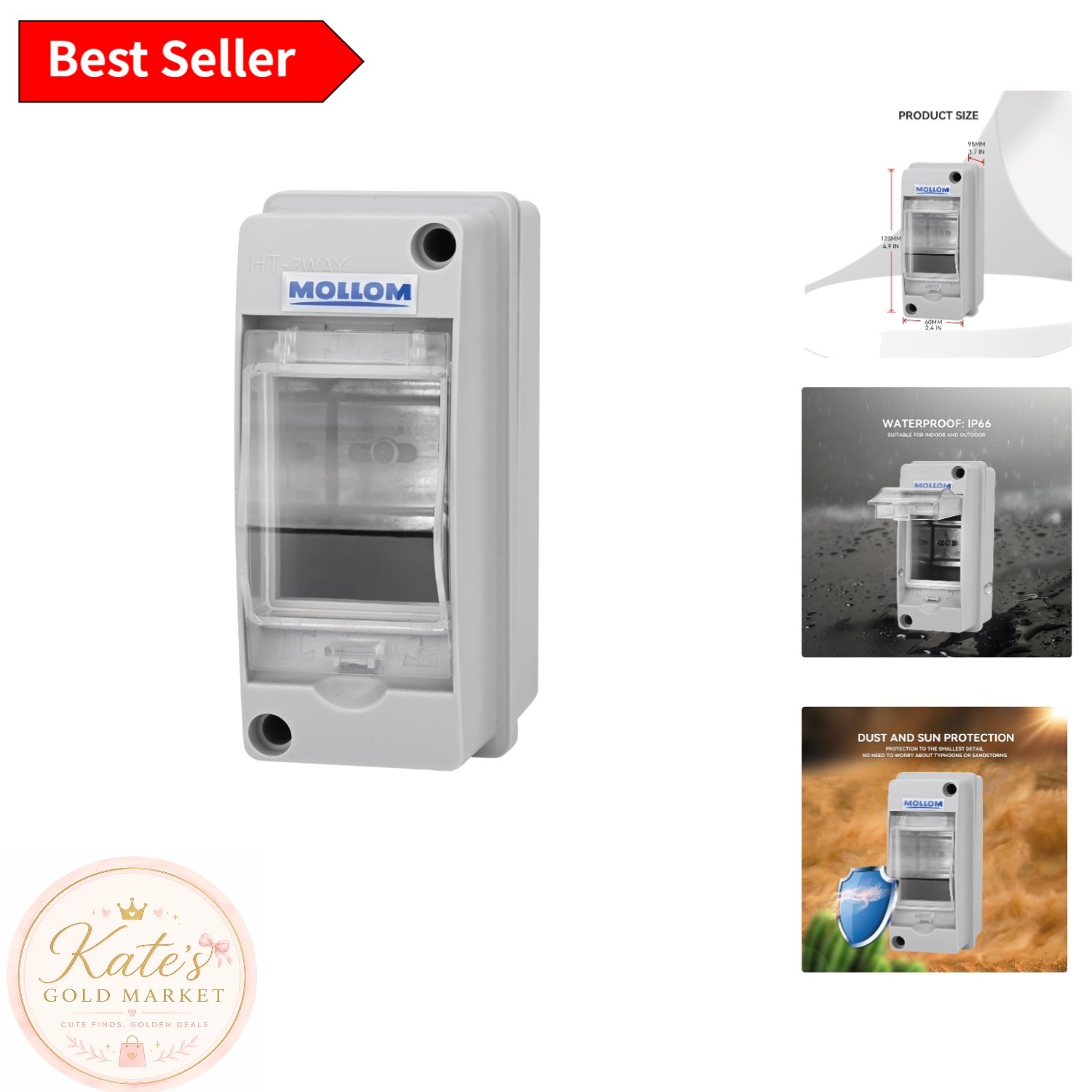 Easy-Install 2-Way MCB Distribution Protection Box – Indoor/Outdoor Waterproof