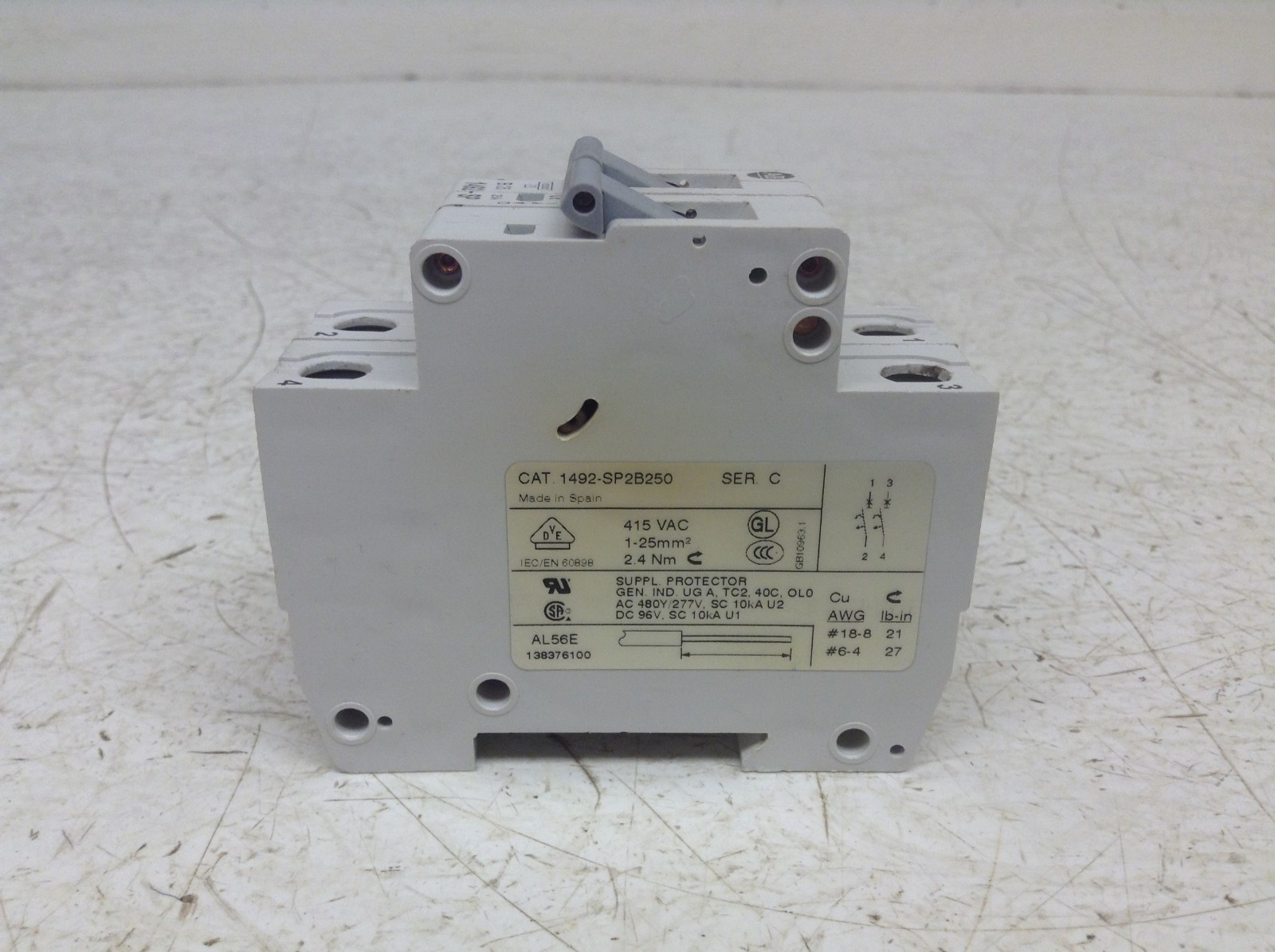 Allen Bradley 1492-SP2B250 2 Pole 25 Amp Circuit Breaker 1492-SP B25 (OK)