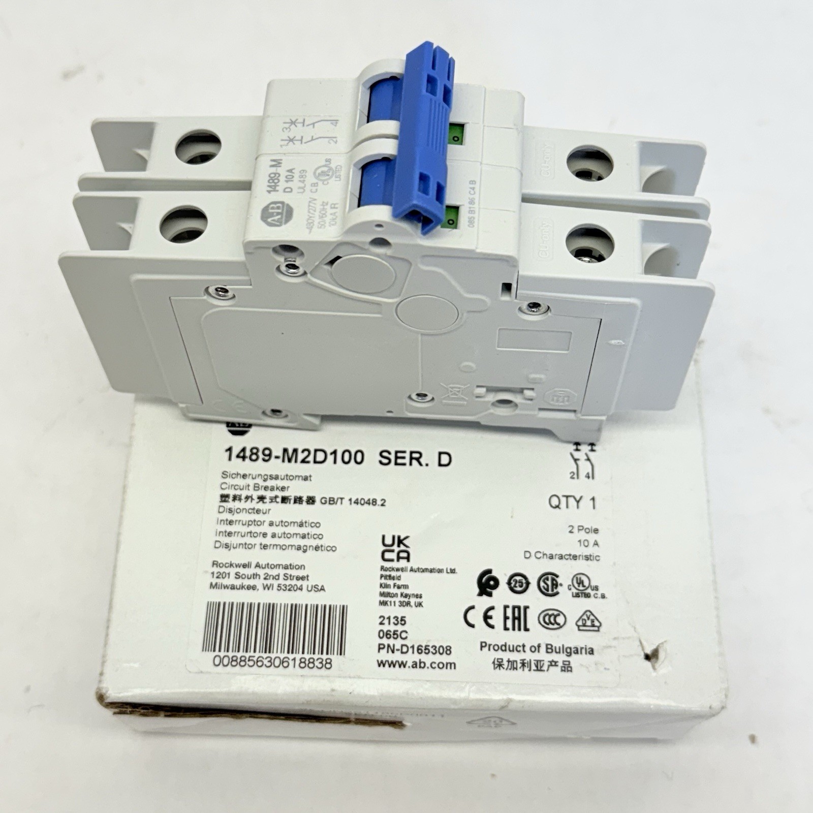 ALLEN BRADLEY 1489-M2D100 SED. D CIRCUIT BREAKER