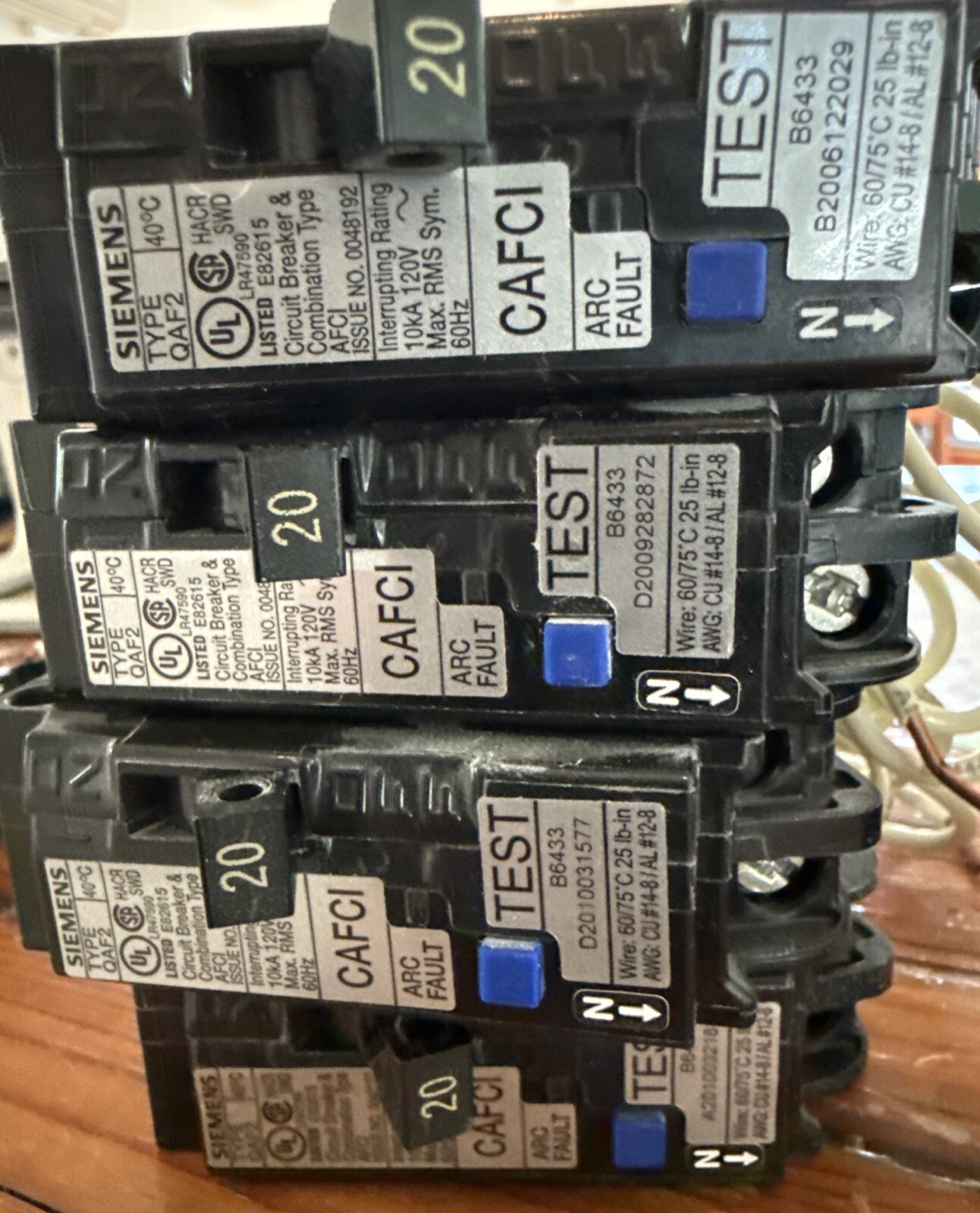 SIEMENS AFCI QAF2 CIRCUIT BREAKER QA120AFC 20AMP 120VOLT 1POLE