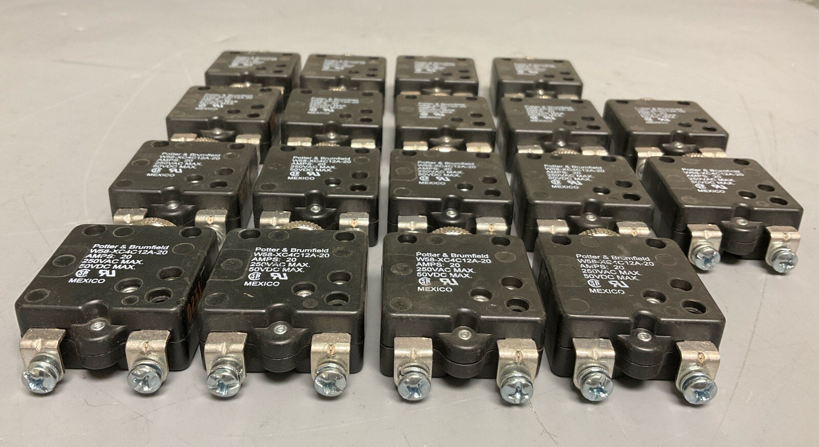 Lot of 18 Potter & Brumfield W58-XC4C12A-20 Circuit Breakers 20 Amps