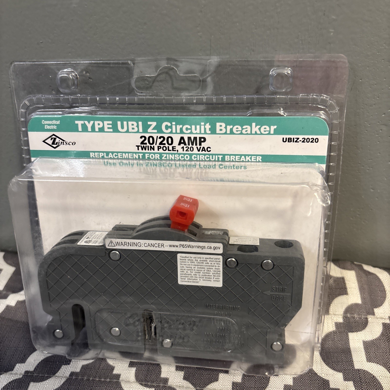 Connecticut Electric UBI VPKUBIZ2020 20 Amp Single Pole Twin Circuit Breaker