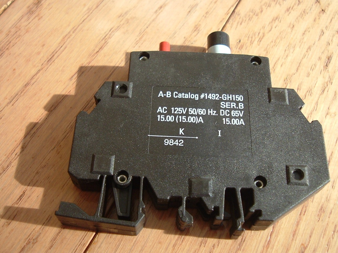 Allen Bradley(AB) 1492-GH150 ser.B Push Button DIN Rail 15A Circuit Breaker NEW!