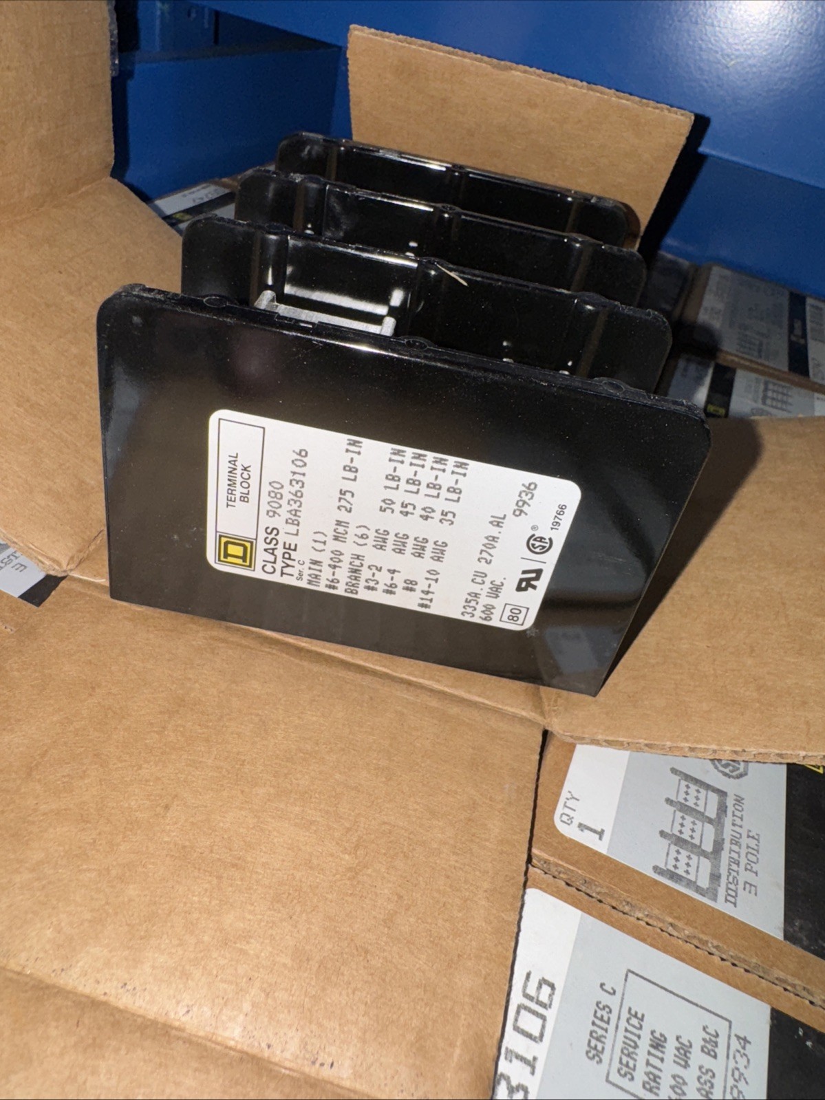 Square D 9080 LBA363106 Power Distribution Block Series C 3POLE, New, LO1