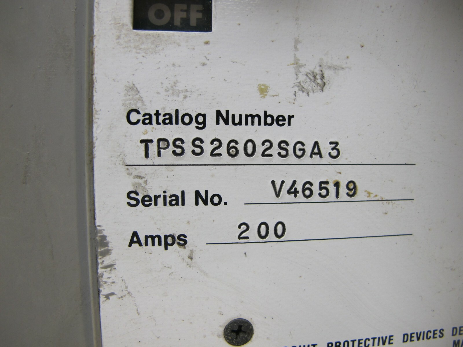 General Electric TPSS2602SGA3 200 A Power Break Breaker VersaTrip LSIG TPSS2602
