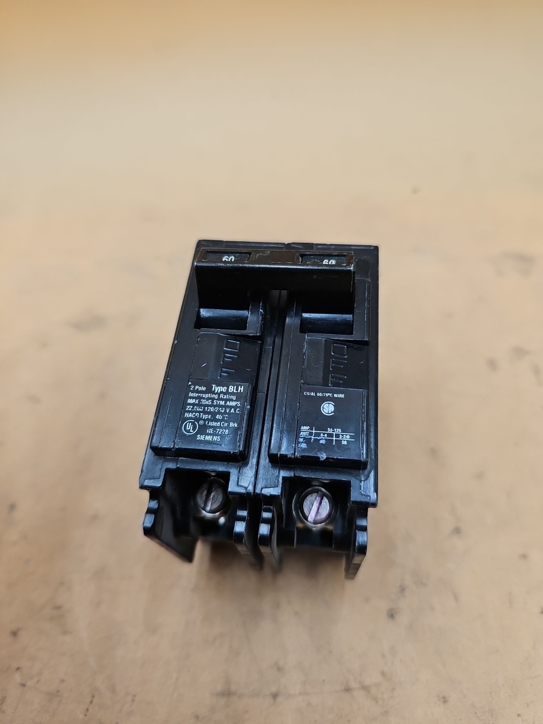 Siemens ITE B260H 2 Pole 60 Amp 22kA Type BL Bolt On Circuit Breaker