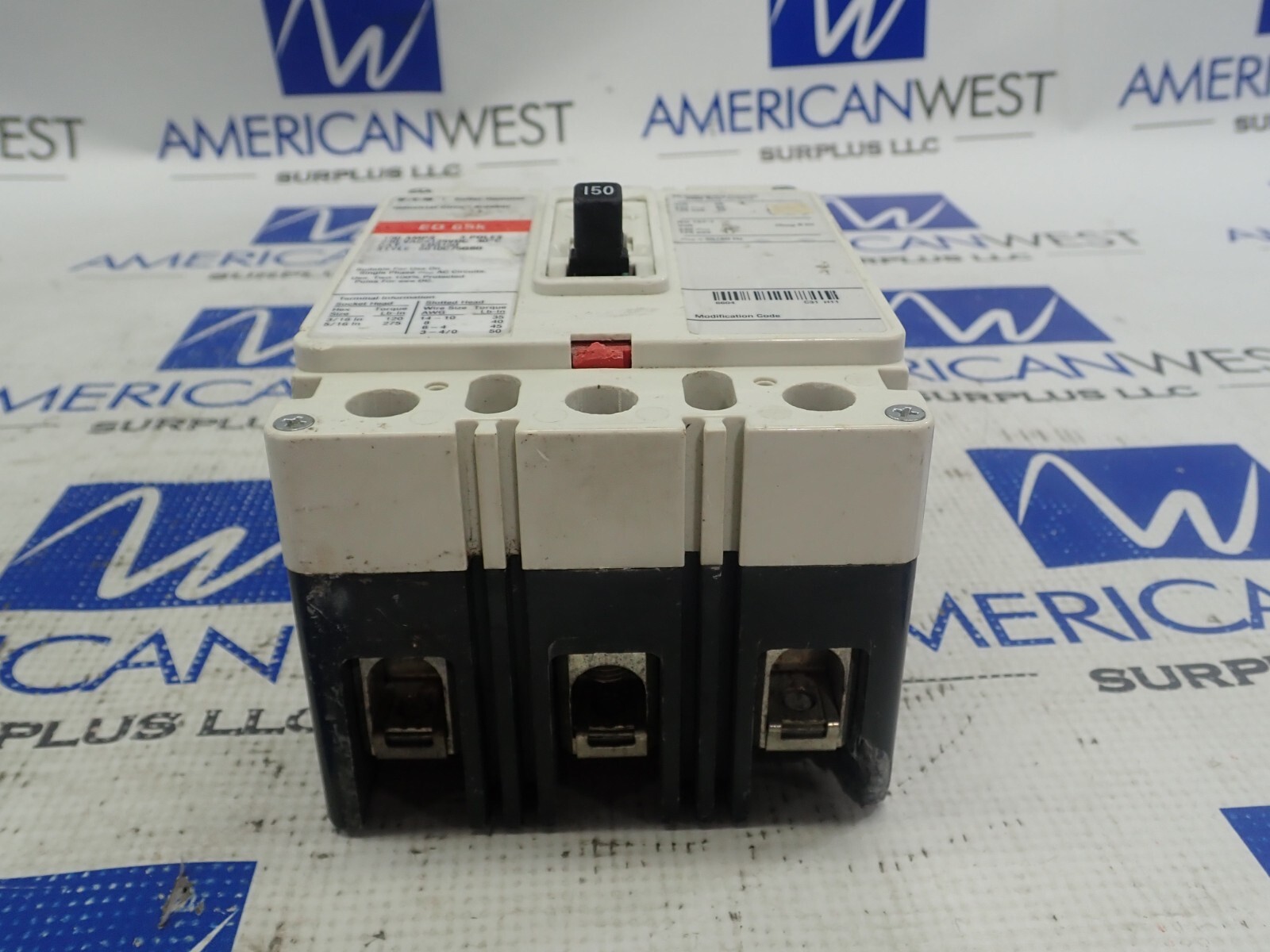 Eaton/CUTLER HAMMER ED3150 Circuit Breaker 3 POLE 150A 240V 65K *TESTED* chip