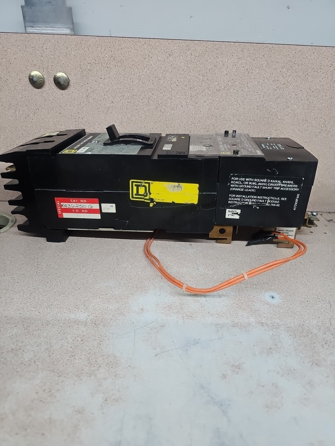 Square D KA36250G Circuit Breaker 250A 600V 3P 250 Amp Ground Fault