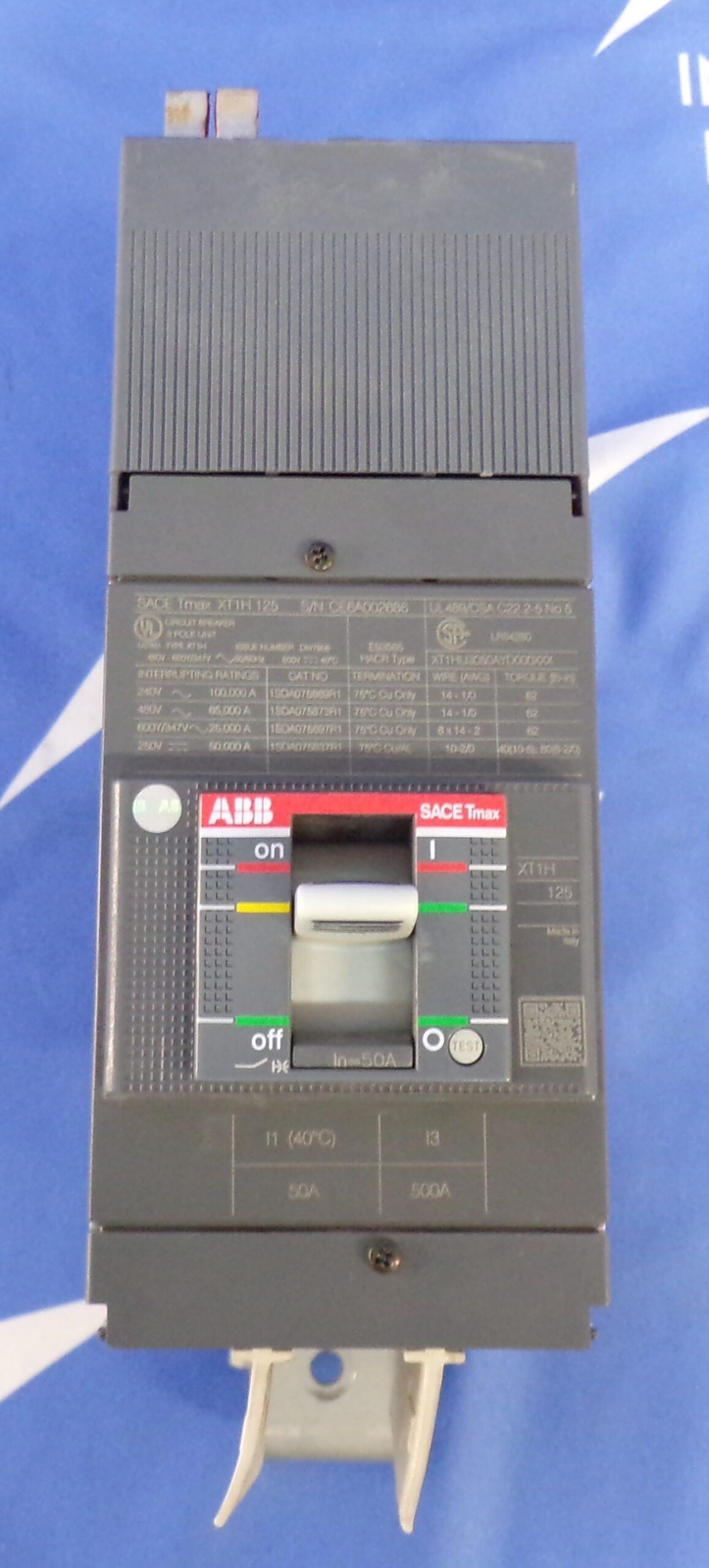 NEW ABB CIRCUIT BREAKER XT1HU3050AYD000XXX I-LINE 50A 480V 3P 1YR WARRANTY