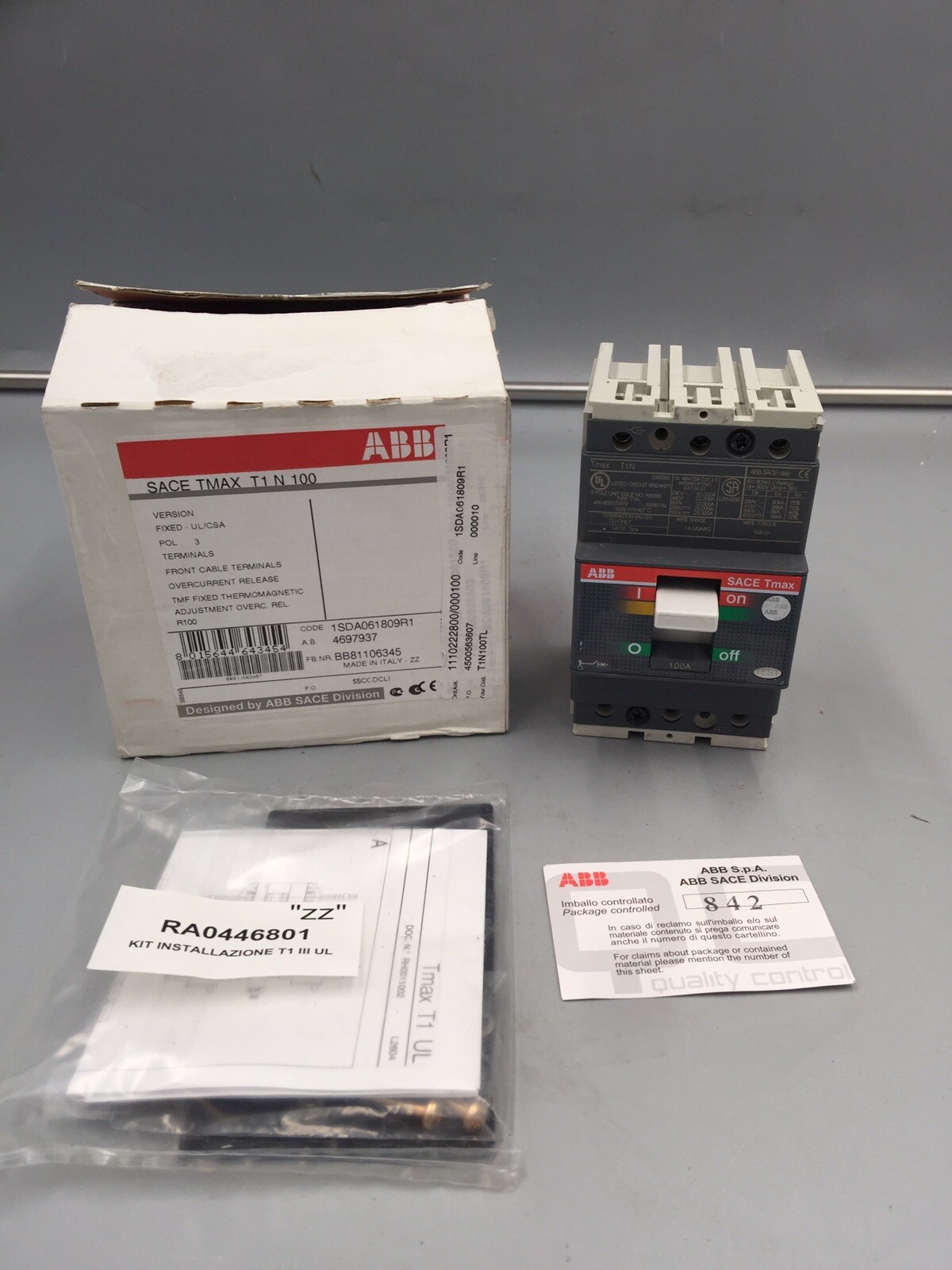 HOUSTON STOCK NEW ABB T1N100TL SACE TMAX T1N 100A 600V FREE 2 DAY AIR BUY NOW