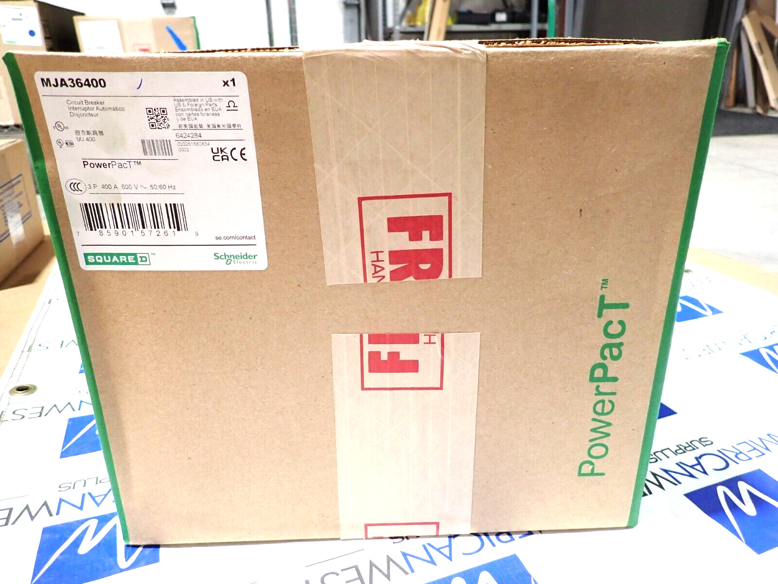 New Square D PowerPact MJA36400 3 Pole 400 Amp 600 Volt I-Line Circuit Breaker