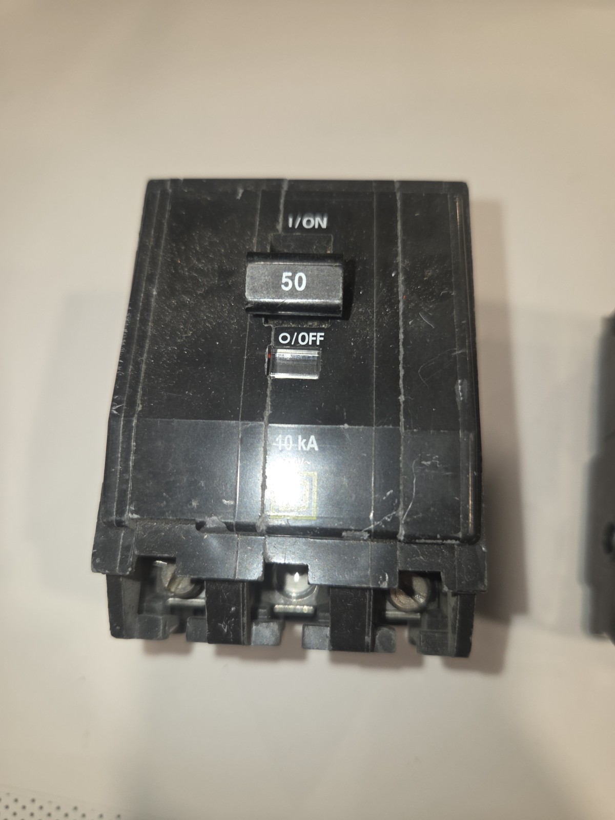 Circuit Breaker Square D QO350 50 Amp 3 Pole 240V 10kA Plug On