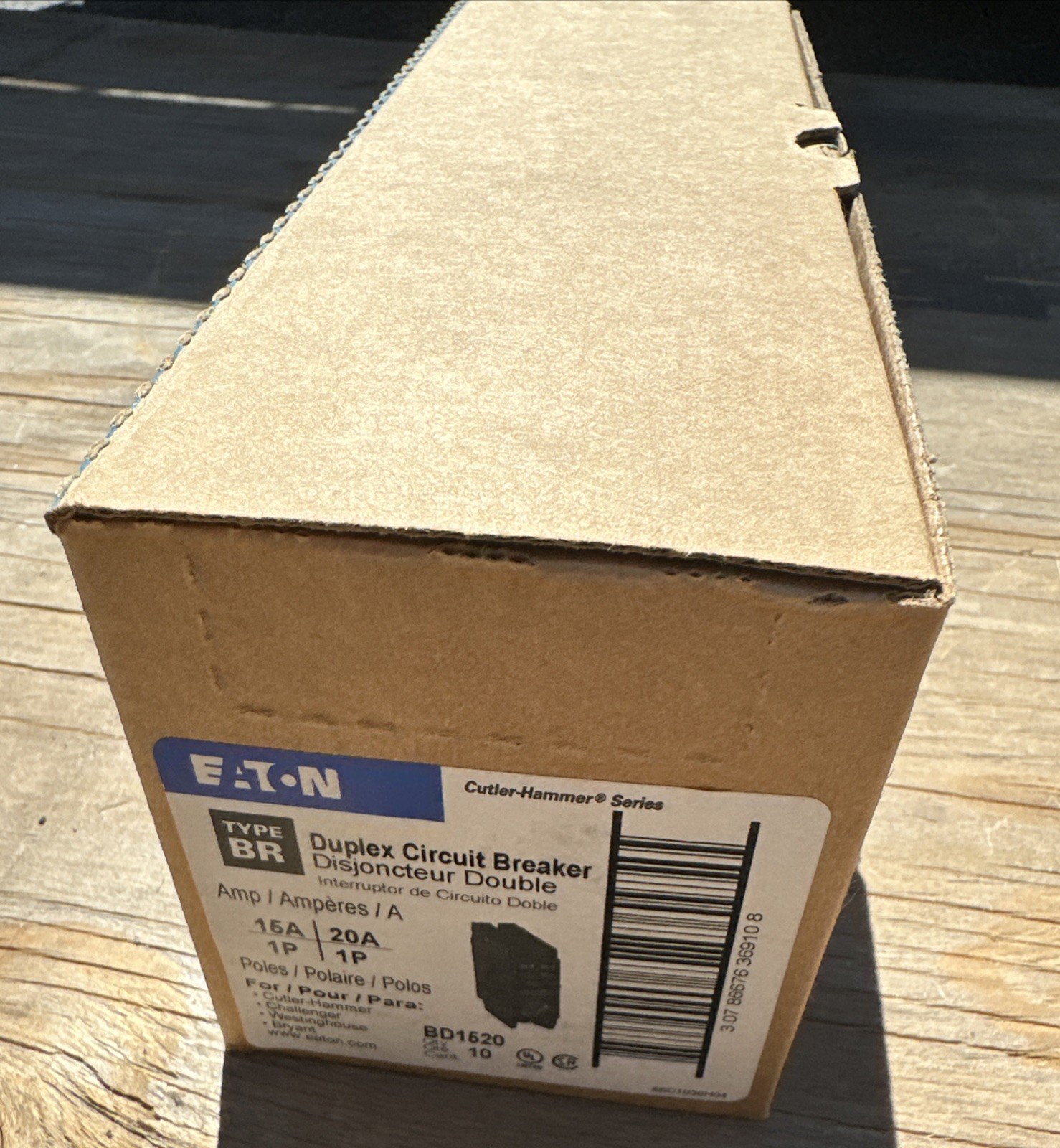 Cutler-Hammer BR1520 Tandem Circuit Breaker 15a/20a 1 Pole Quantity 10