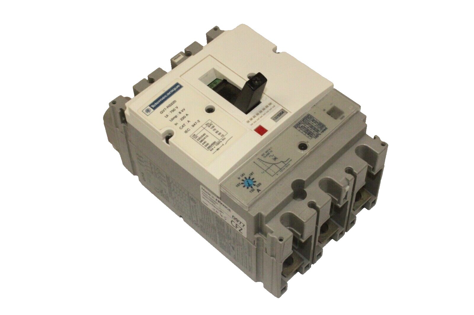 GV7RS220 Circuit Breaker Motor Protection 3P 750V 220A Telemecanique France
