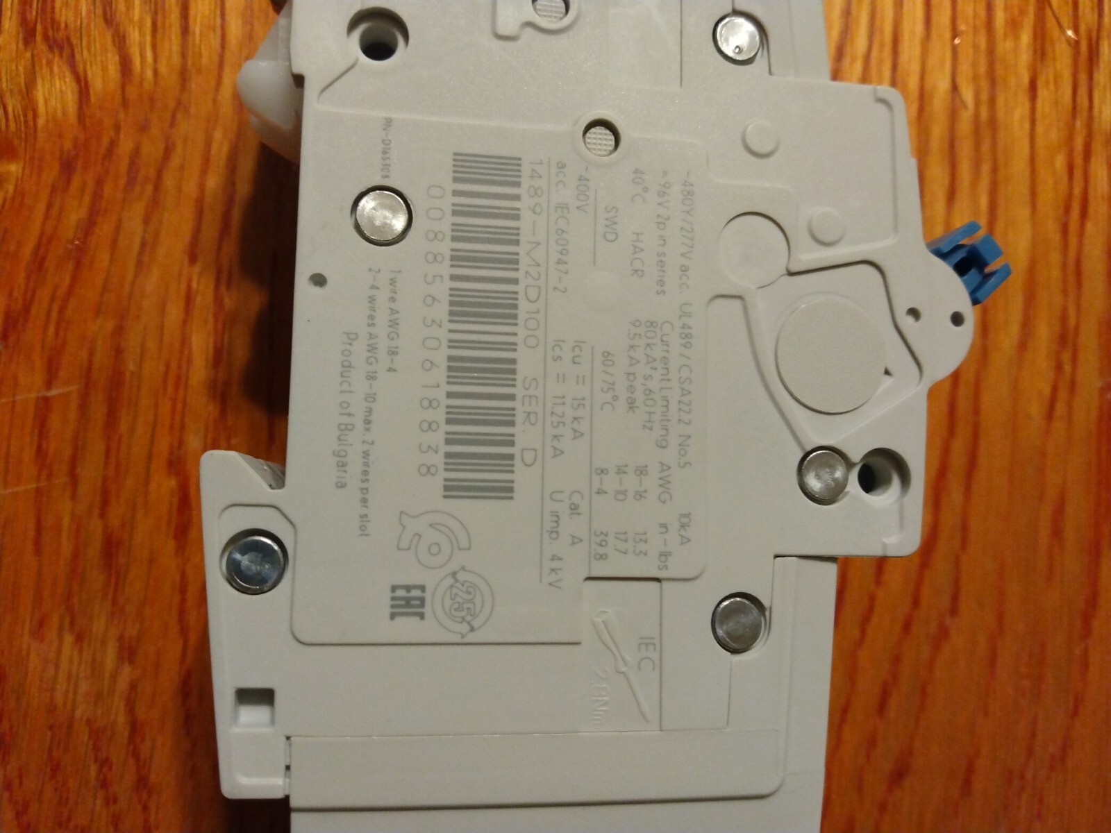 Allen-Bradley 1489-M2D100 10A 2P Thermal-Magnetic Circuit Breaker (1489-M2D100)