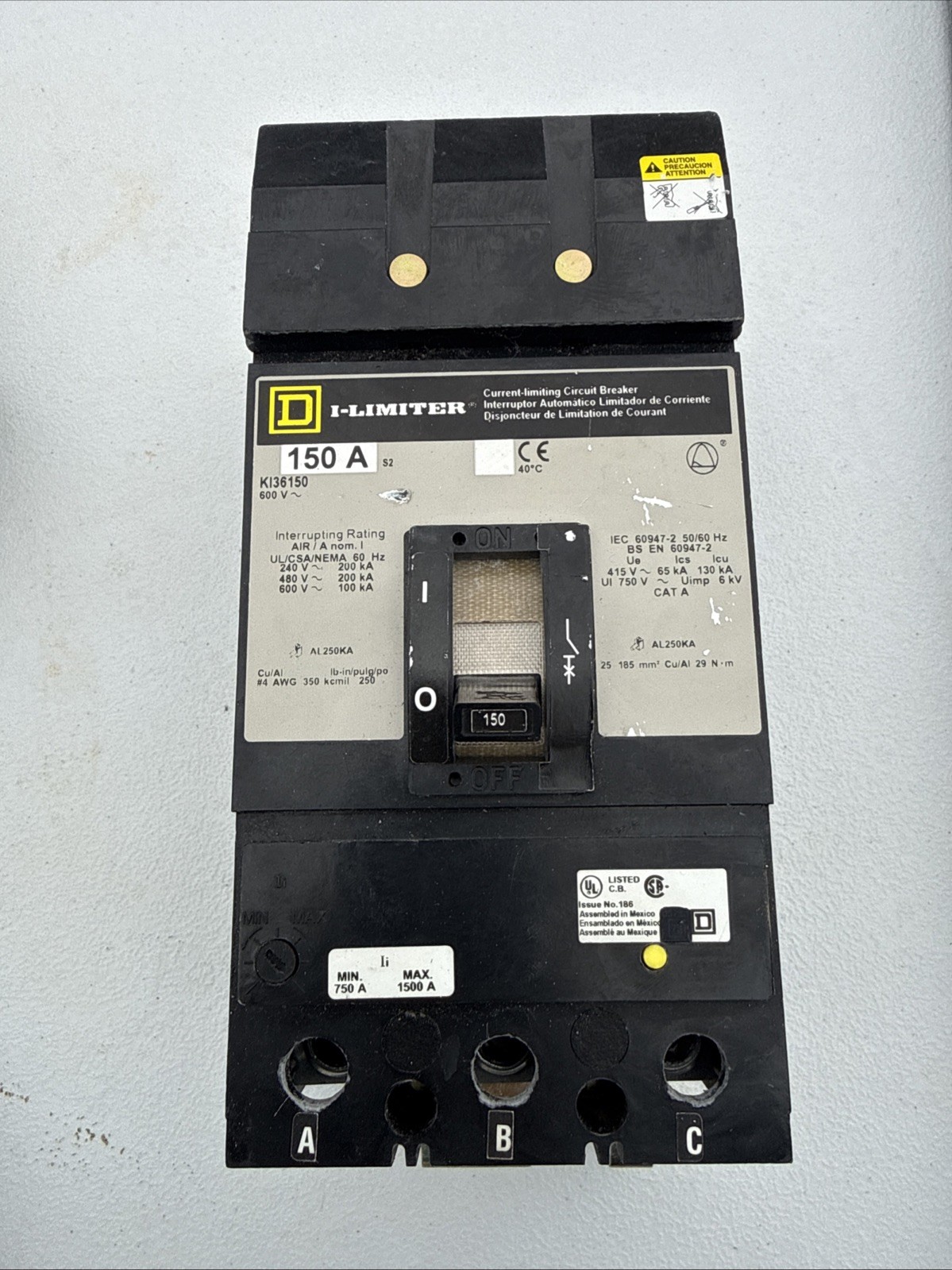 Square D KI36150 150amp 3Phase 600Volt 200(KA)