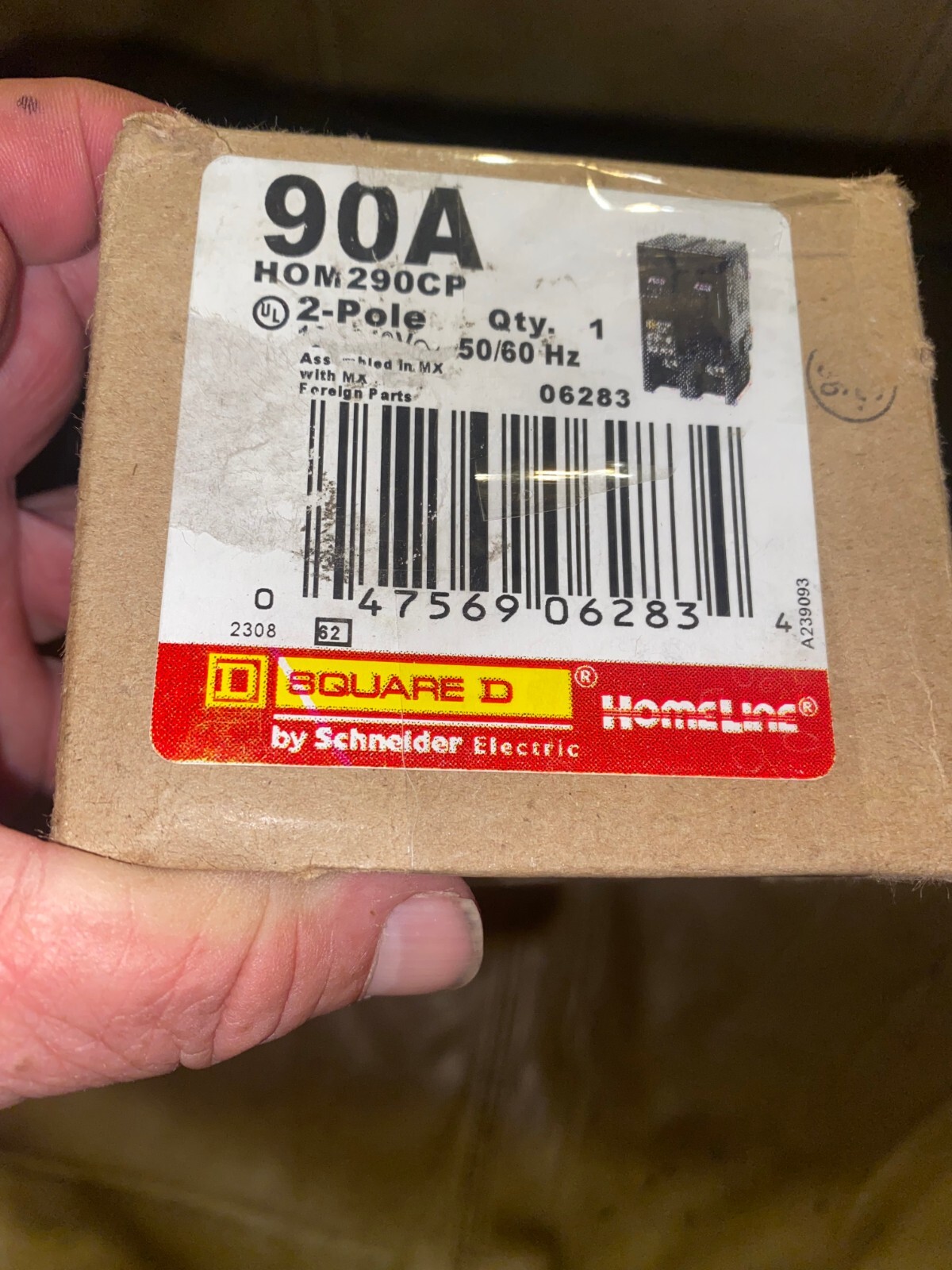 Square D 90Amp, HOM290CP. 2 Pole