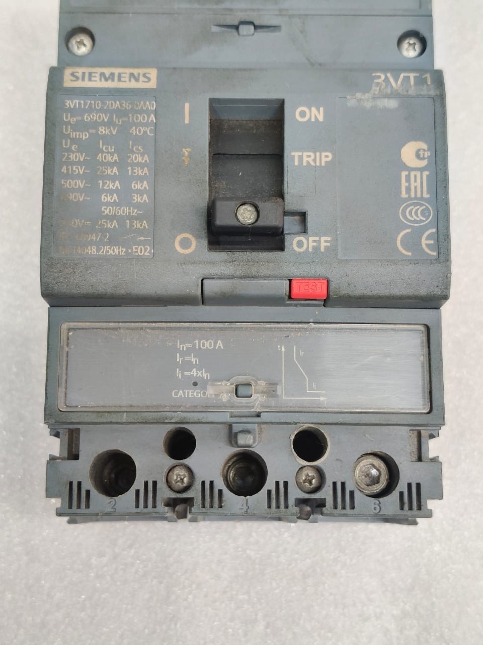SIEMESN 3VT1 100AMP 3POLE CIRCUIT BREAKER 3VT1 FREE FAST SHIPPING