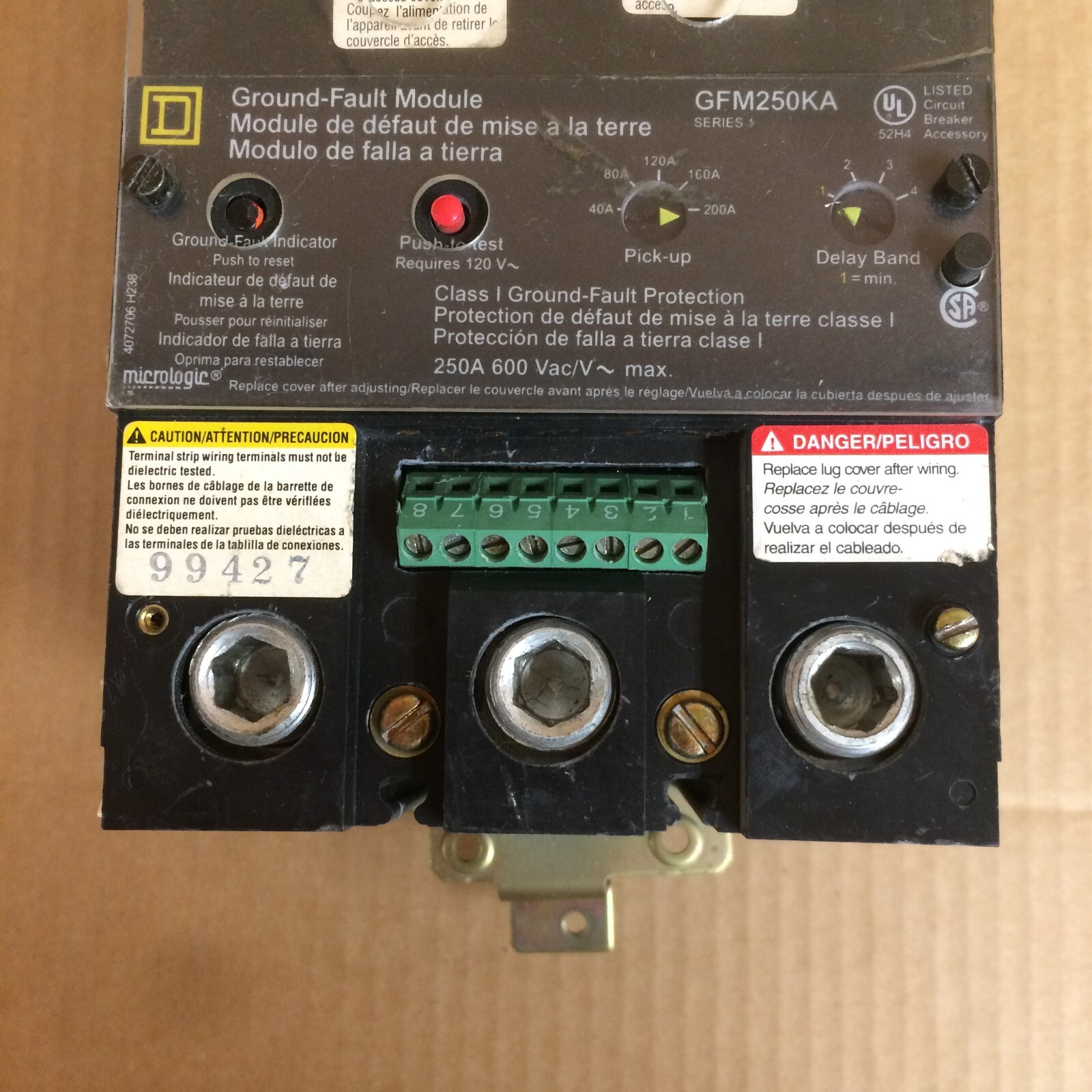 Square D KC34225G I-Limiter Circuit Breaker w/ GFM250KA Ground Fault Module