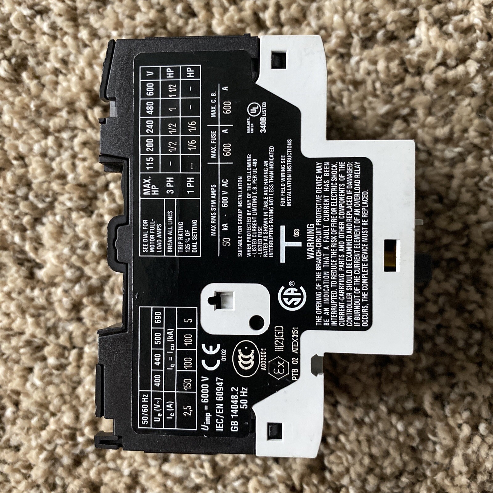 Eaton PKZM0-2,5 2.5A Motor Protection Circuit Breaker