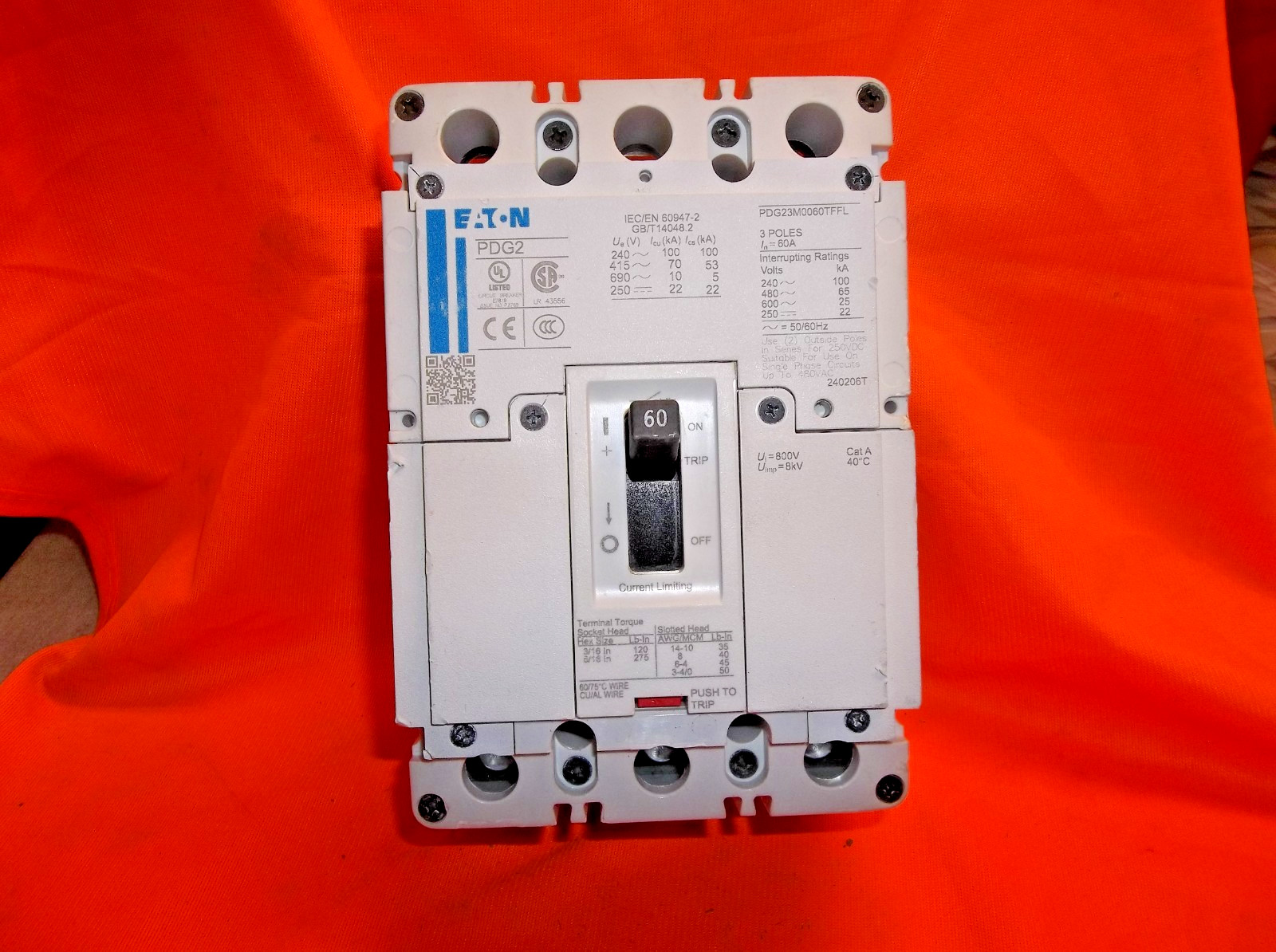 EATON PDG23M0060TFFL circuit breaker 1116A5