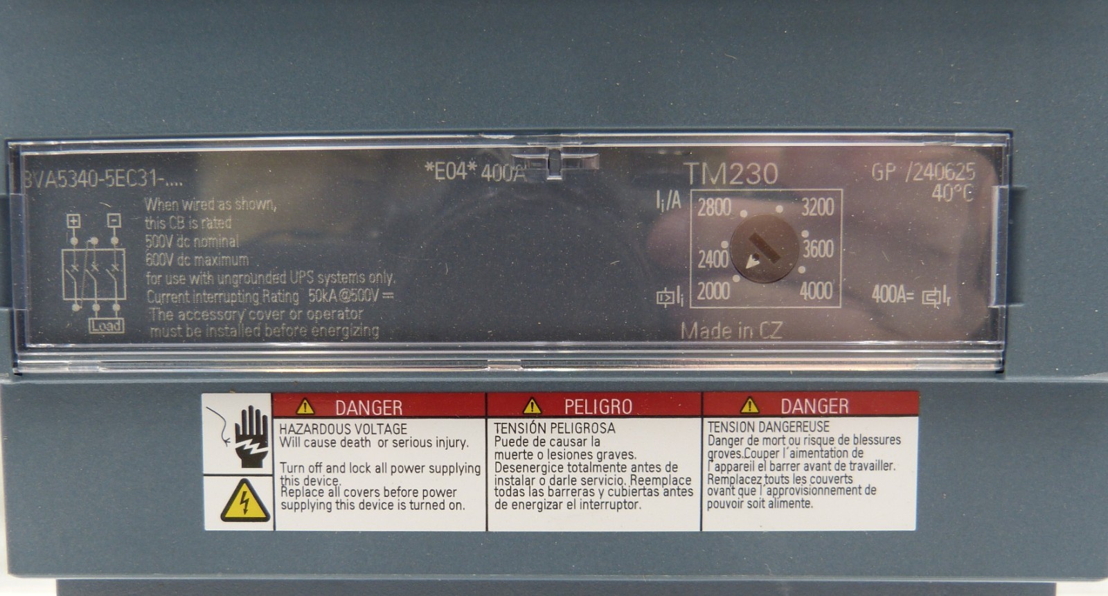 Siemens 3VA5340-5EC31-0AA0 400 Amp 3 Pole WITH P5 Hardware S3VA53TD