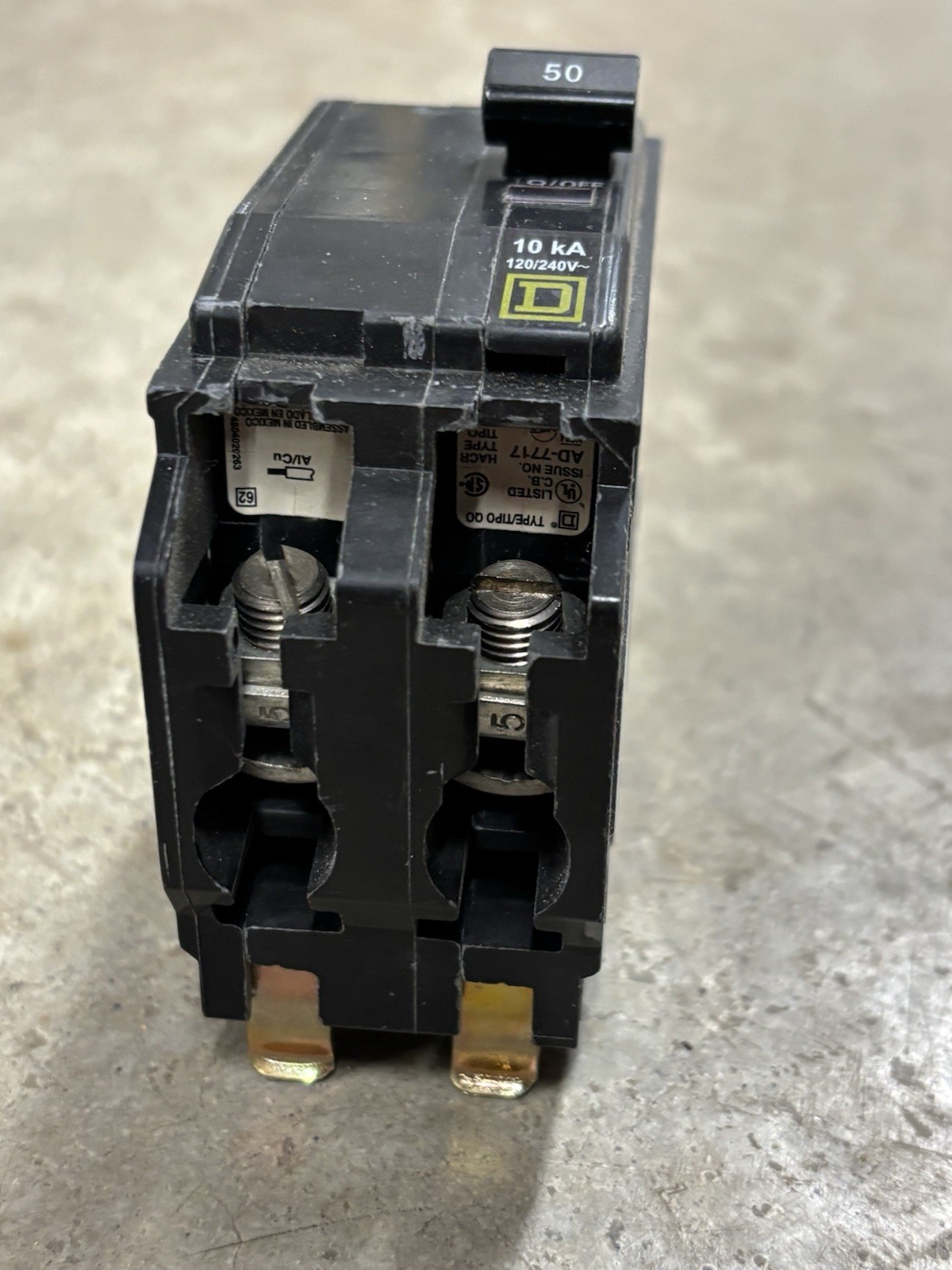 Square D QO250 2-Pole 50-Amp 120/240V Plug-In Circuit Breaker