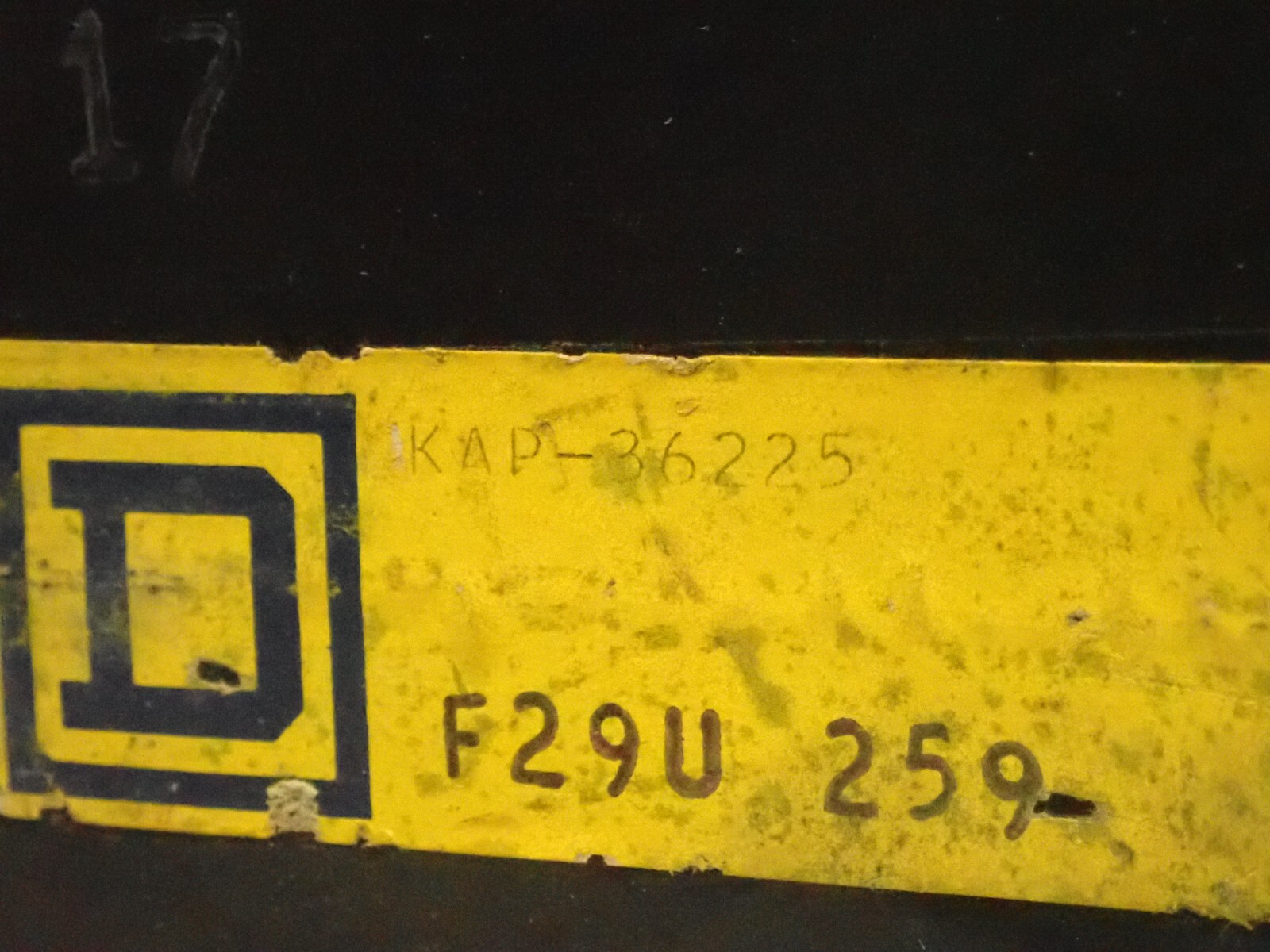 Square D KAP36225 225 Amp 600V 3 Pole Circuit Breaker tested