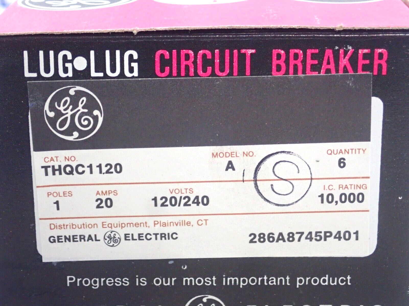 NEW GE THQC1120 Single Pole 20 Amp 120/240 Volt Circuit Breaker Lot Of 6