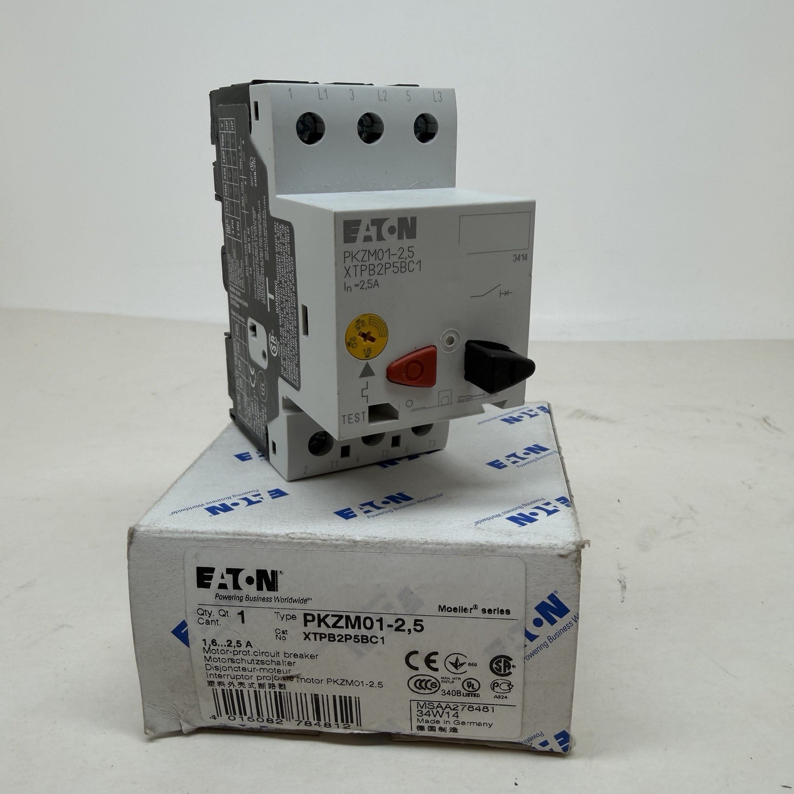 Eaton GENUINE PKZM01-2,5 Motor Protection Circuit Breaker XTPB2P5BC1