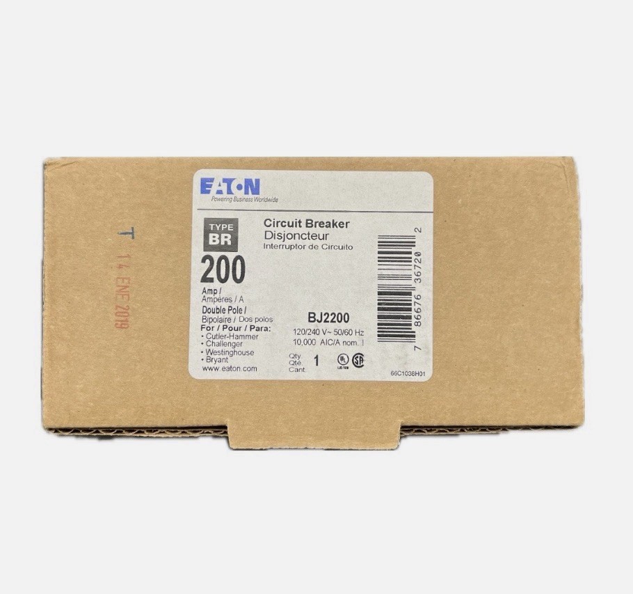 New Eaton BJ2200 200 Amp Double Pole Circuit Breaker 120/240 V