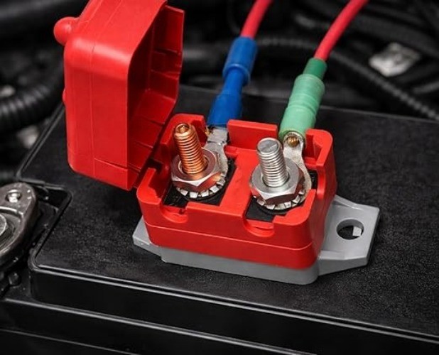 Reset Circuit Breaker with Cover, 12-24vDC Automotive Surface Mo Style: 10 AMP