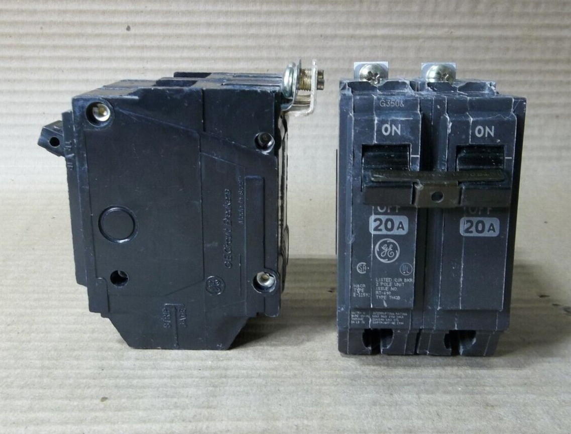 GE General Electric ABB THQB THQB2120 2 Pole 20 Amp 240V Silk Circuit Breaker
