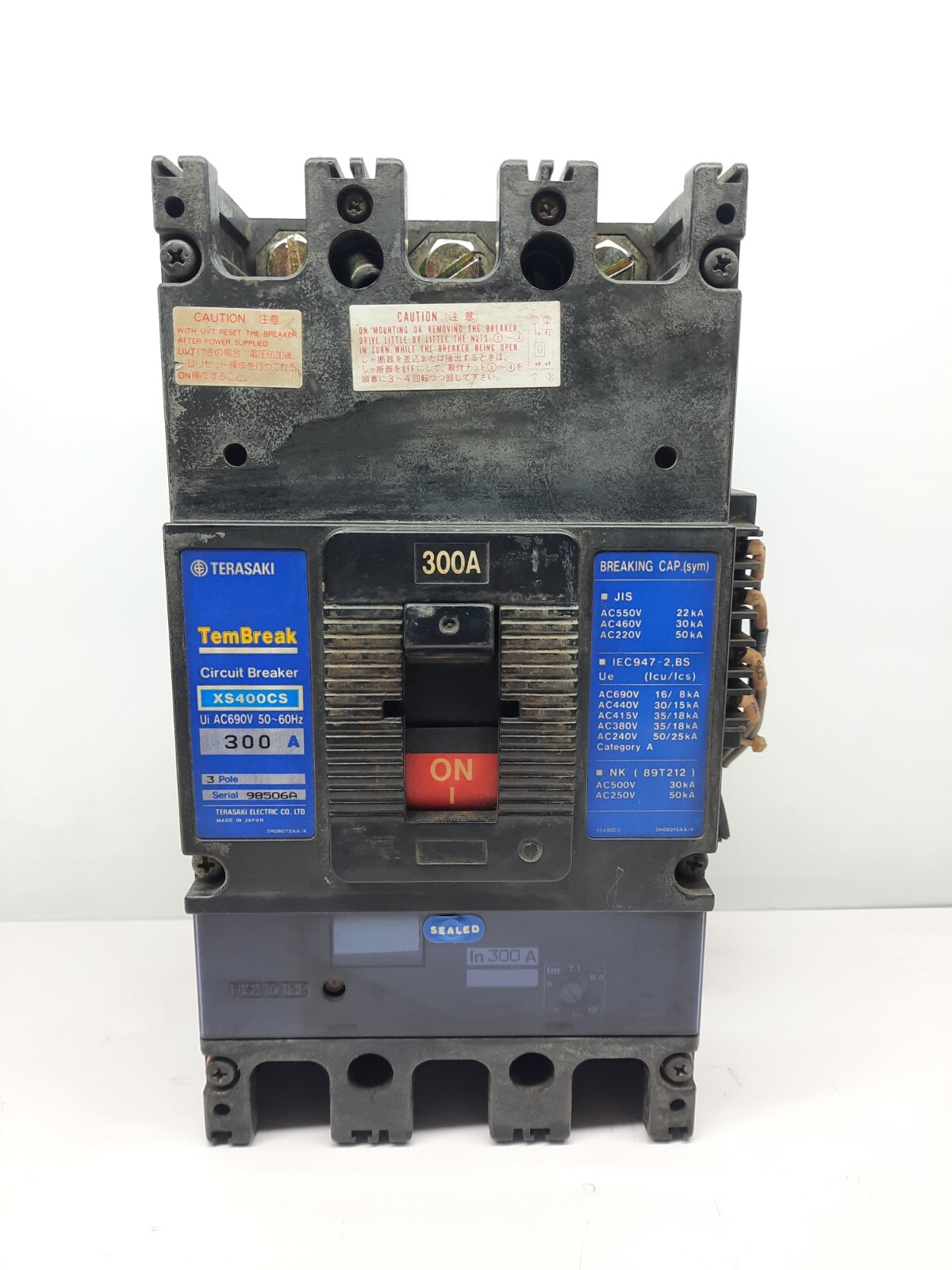 Terasaki Xs400cs 3 Pole 300 Amps Circuit Breaker / Tested ok
