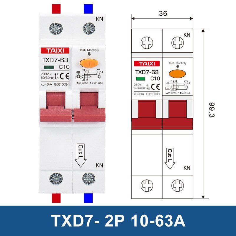 Circuit Breaker Motor Electrical Protection RCBO 16A-63A Kit Three Phase MCB