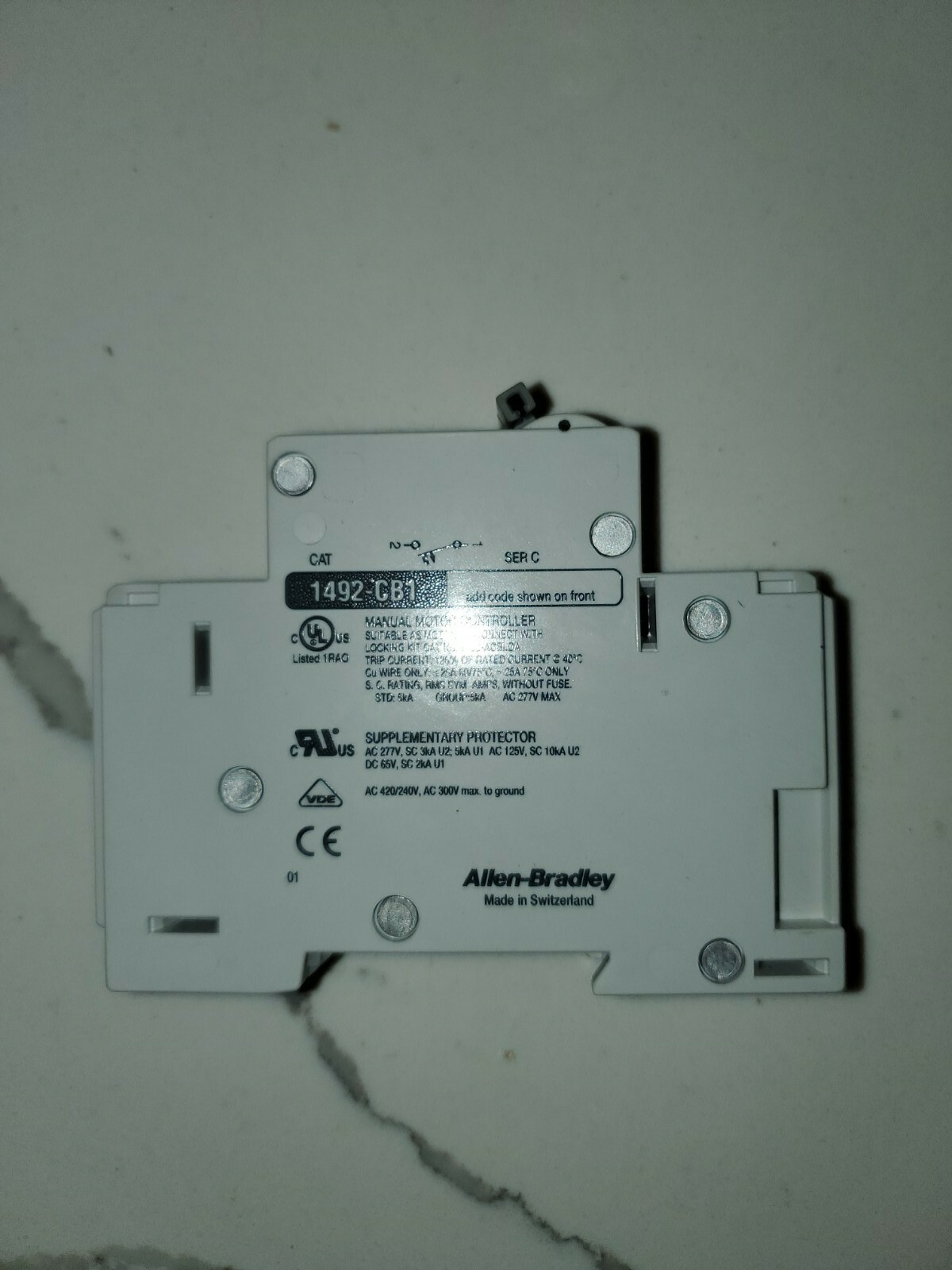 New ALLEN BRADLEY 1492-CB1G300 CIRCUIT BREAKER 30A 1P 277V