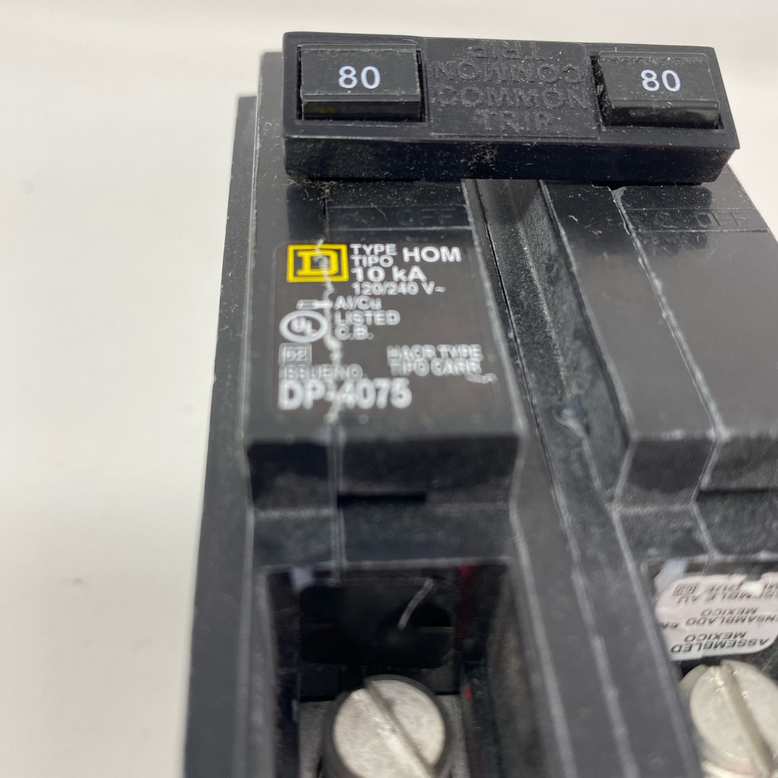 Square D Homeline HOM280CP 80A 2-Pole Breaker, Black