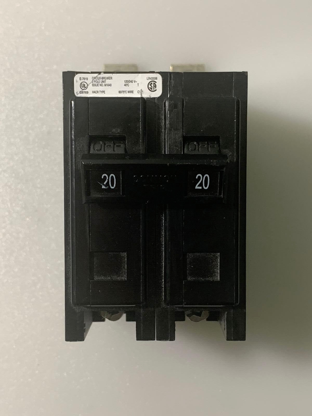 Eaton QBHW2020 Quicklag Miniature Circuit Breaker 20 Amp