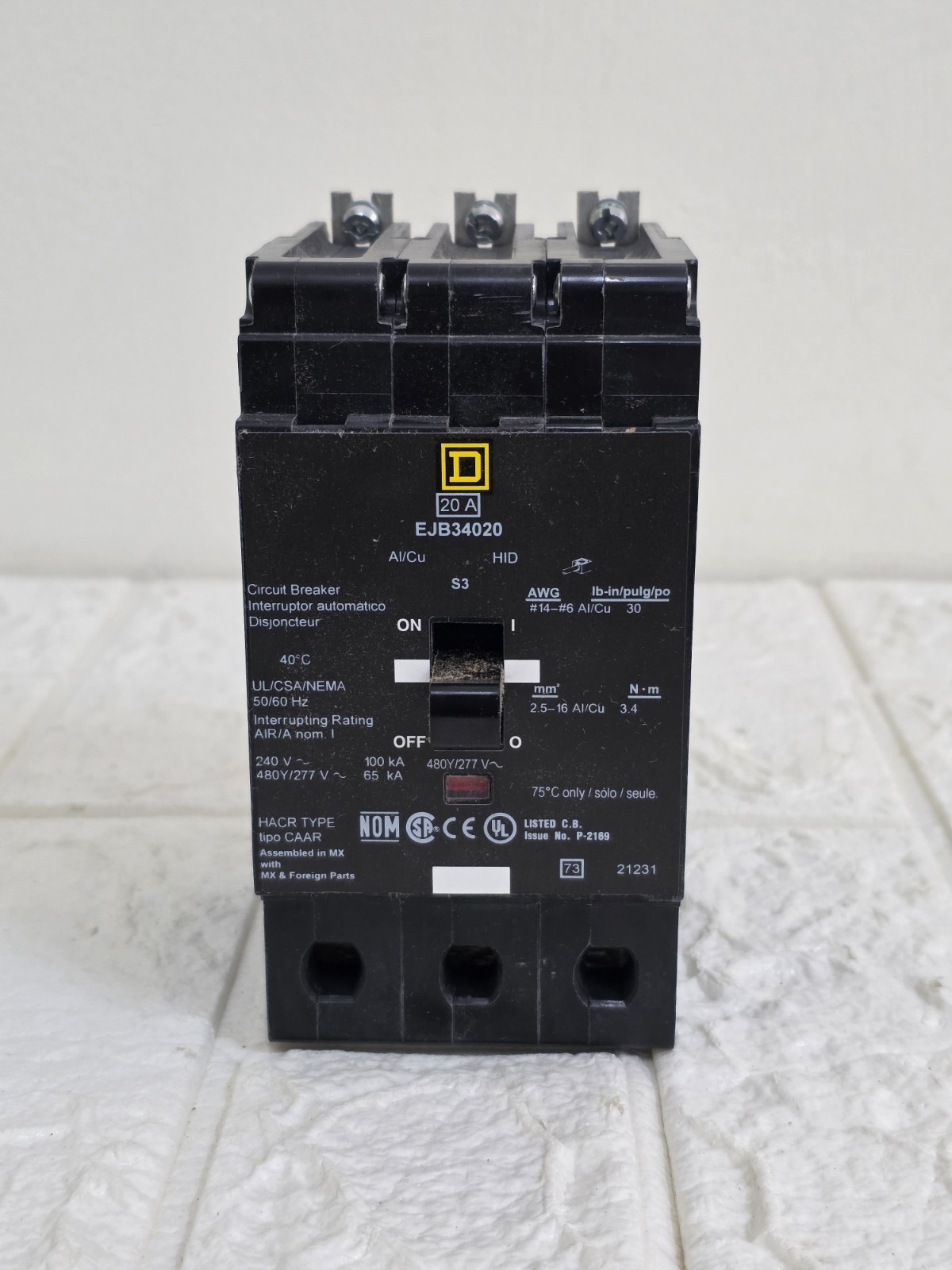 Square D EJB34020 20A 3P Circuit Breaker [1]