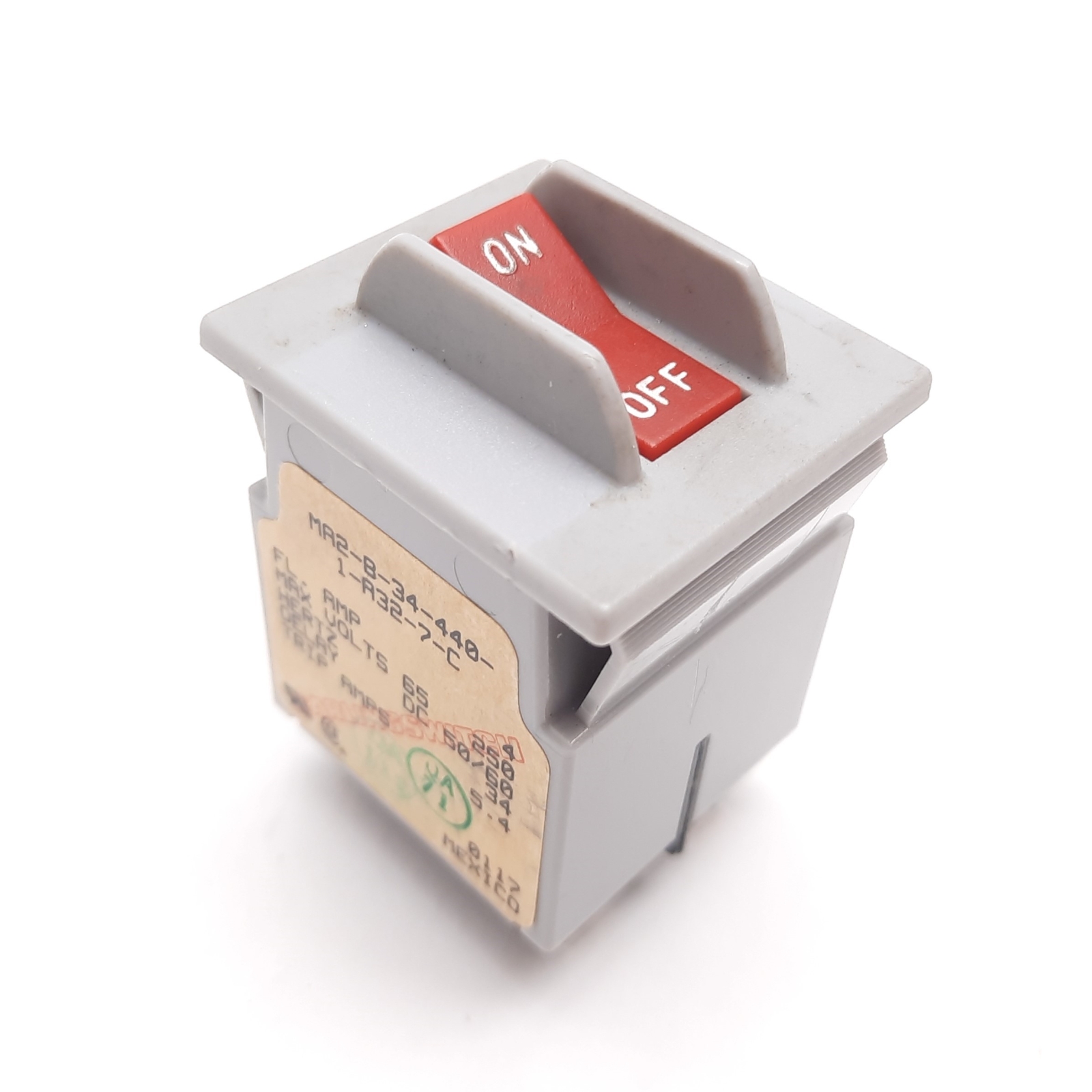 Carling Switch MA2-B-34-440-1-A32-7-C Circuit Breaker, 2-Pole, 4A 65VDC 250VAC