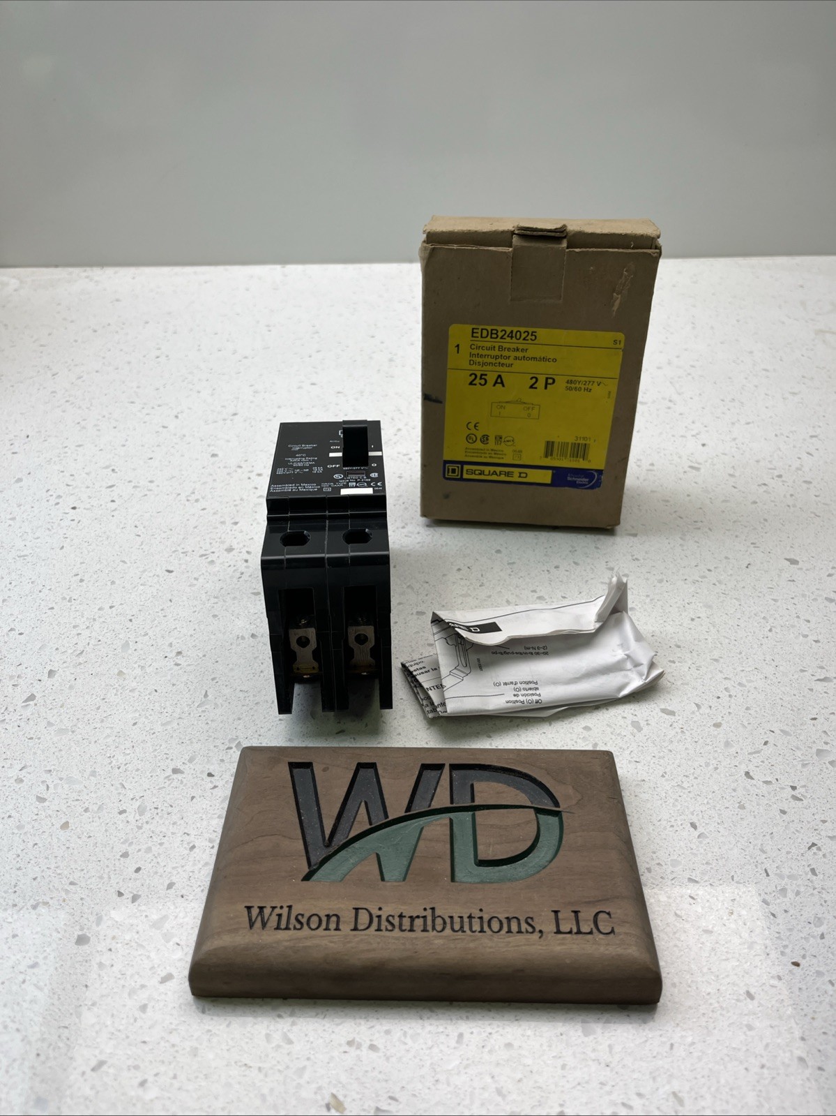 SQUARE D EDB24025 BREAKER 2POLE 25A 480/277V BOLT ON NEW IM BOX