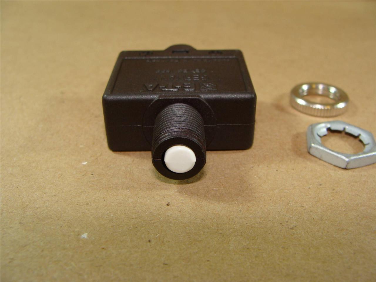 NEW ETA E-T-A 8 AMP TYPE 1658 PUSH TO RESET CIRCUIT BREAKER W/ KNURLED & PAL NUT