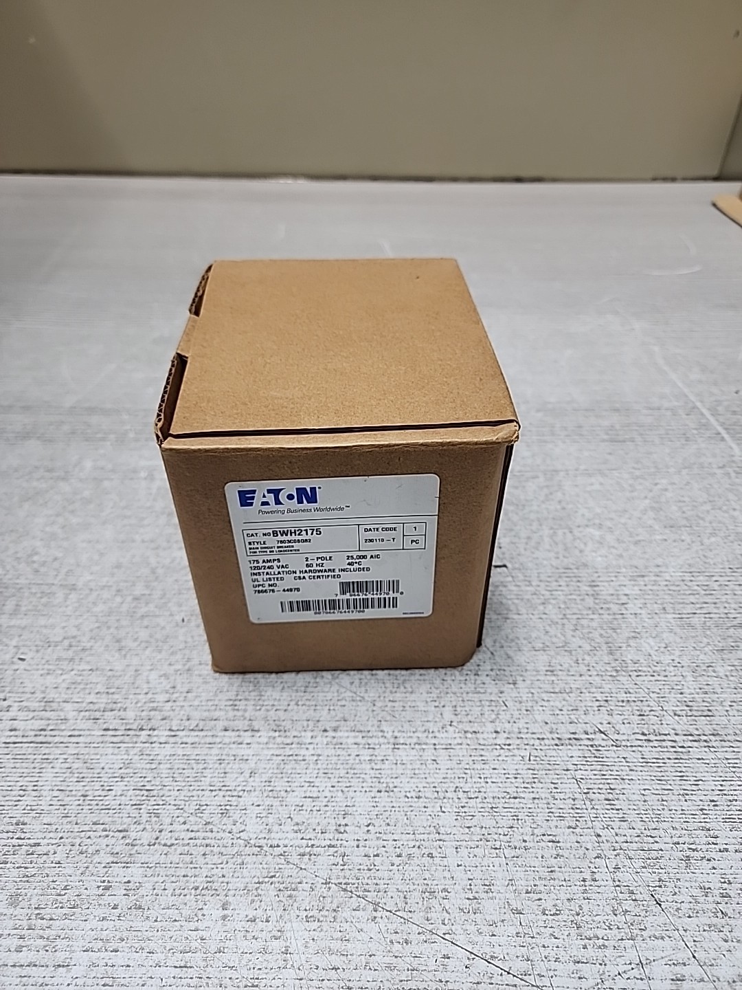 Eaton BWH2175 2 Pole 175 Amp 120/240v Type BWH 25k