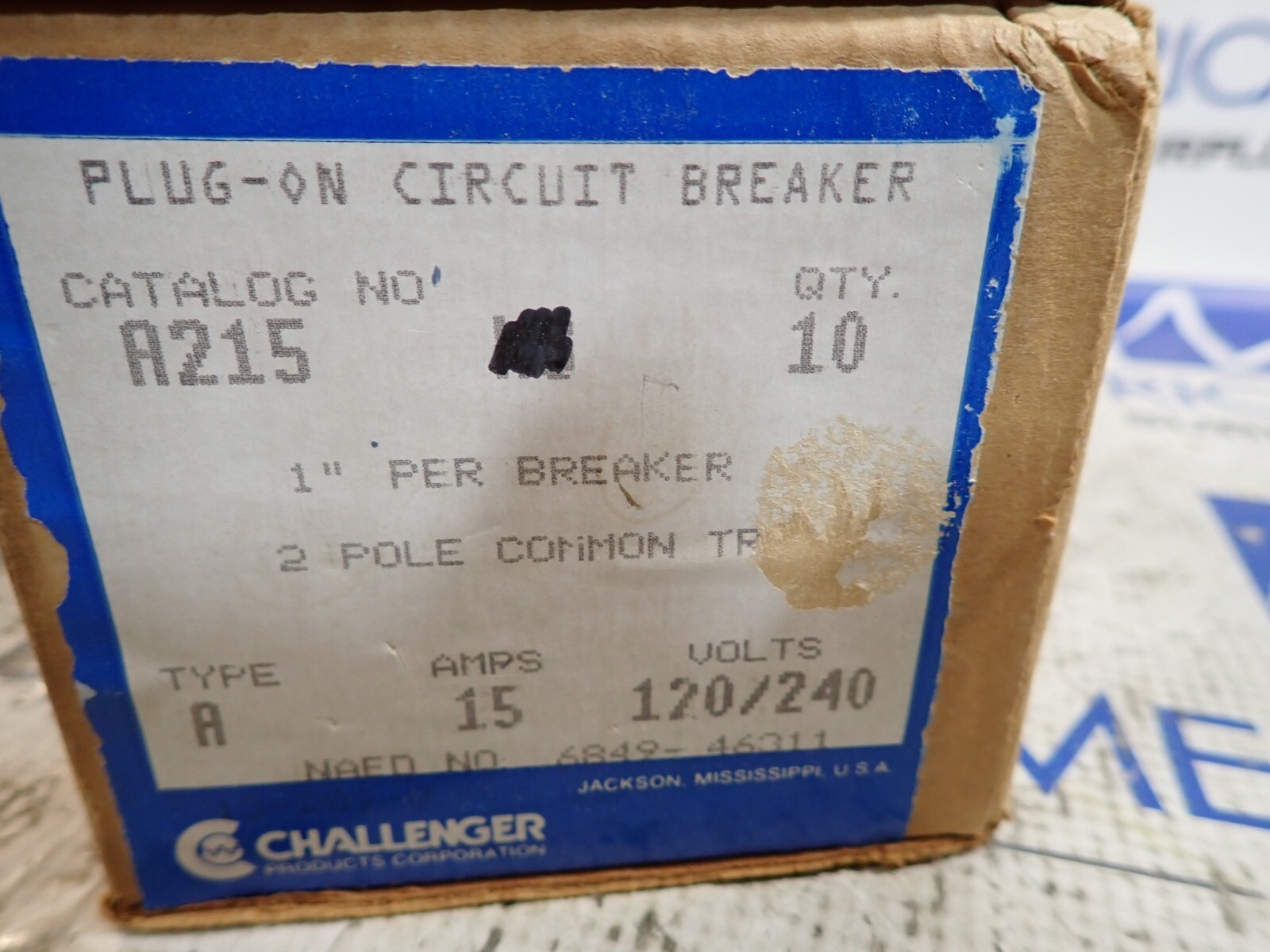 1 NEW from CASE Challenger A215 2 pole 15 amp A Type 120/240v Plug in Breaker
