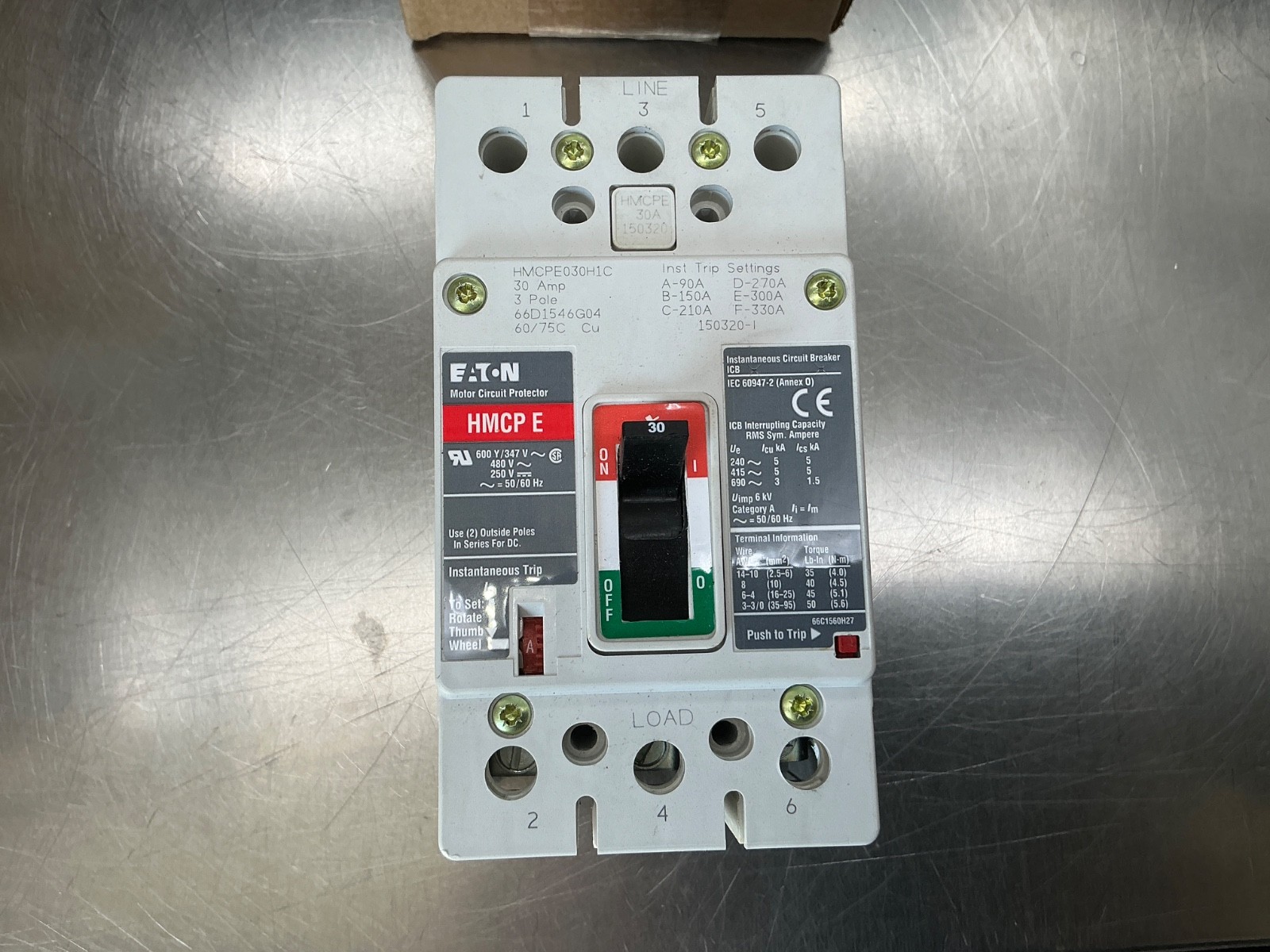 Eaton HMCPE030H1C Circuit Breaker 3-Pole, 30a