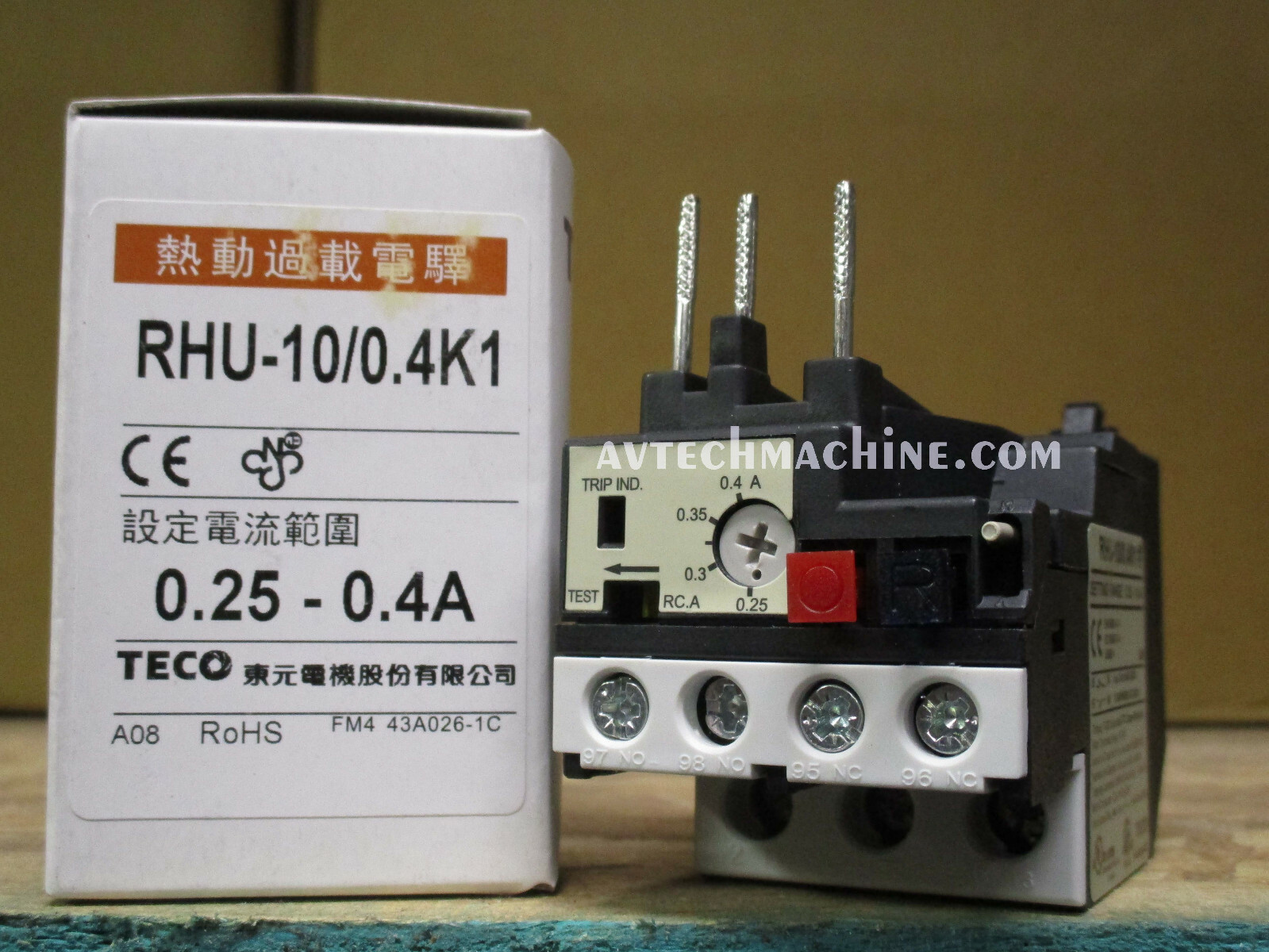 RHU-10/0.4K1 Teco Thermal Overload 2 Pole 0.25 – 0.4 Amp