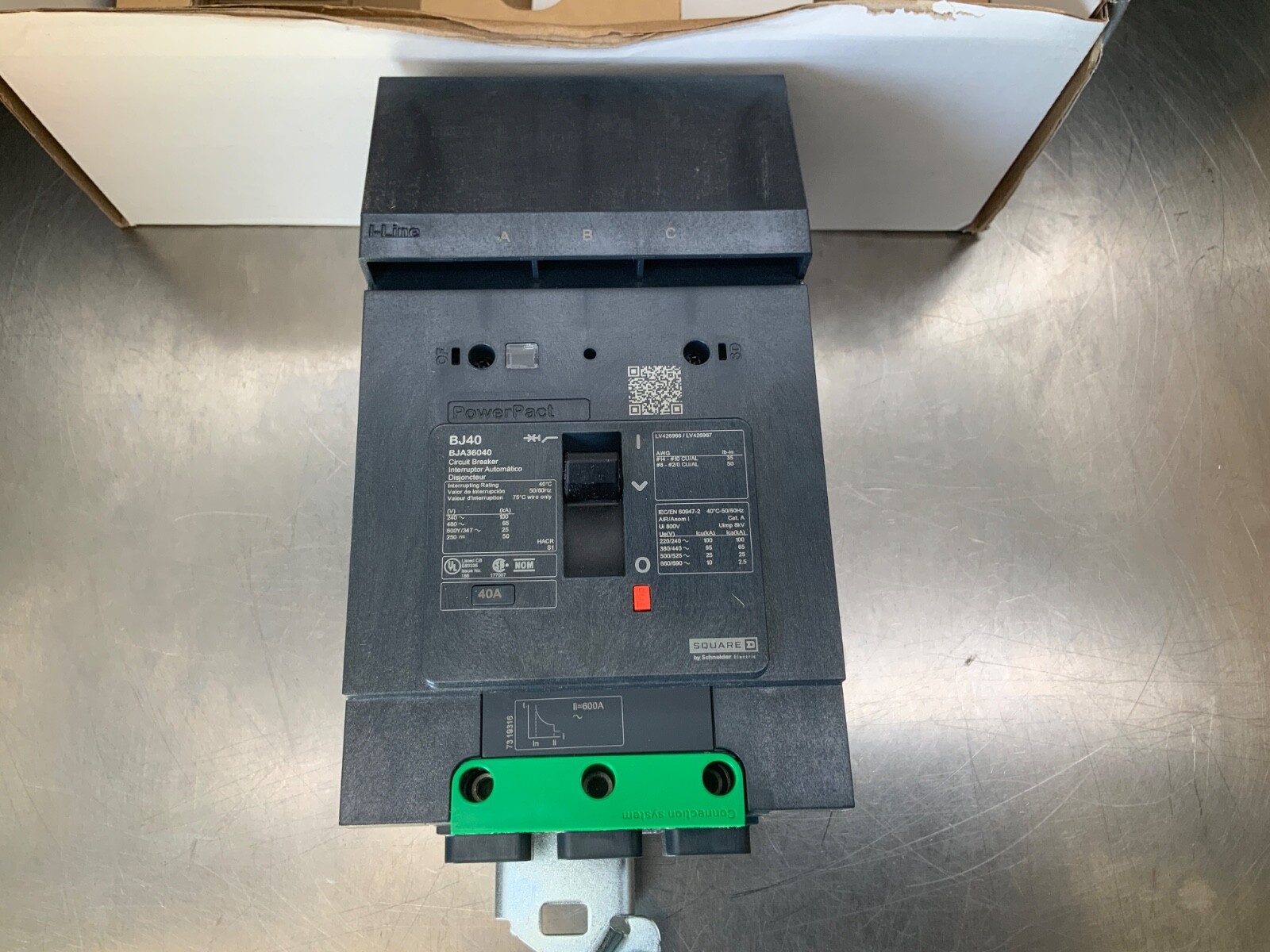 Square D BJA36040 PowerPact B Circuit Breeaker 3-Pole, 40a